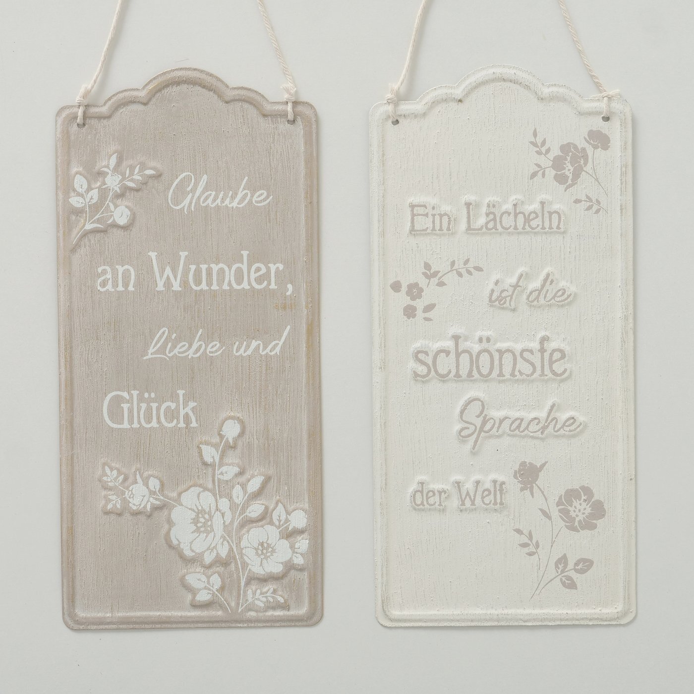 Schild Herta mit Spruch, beige 
