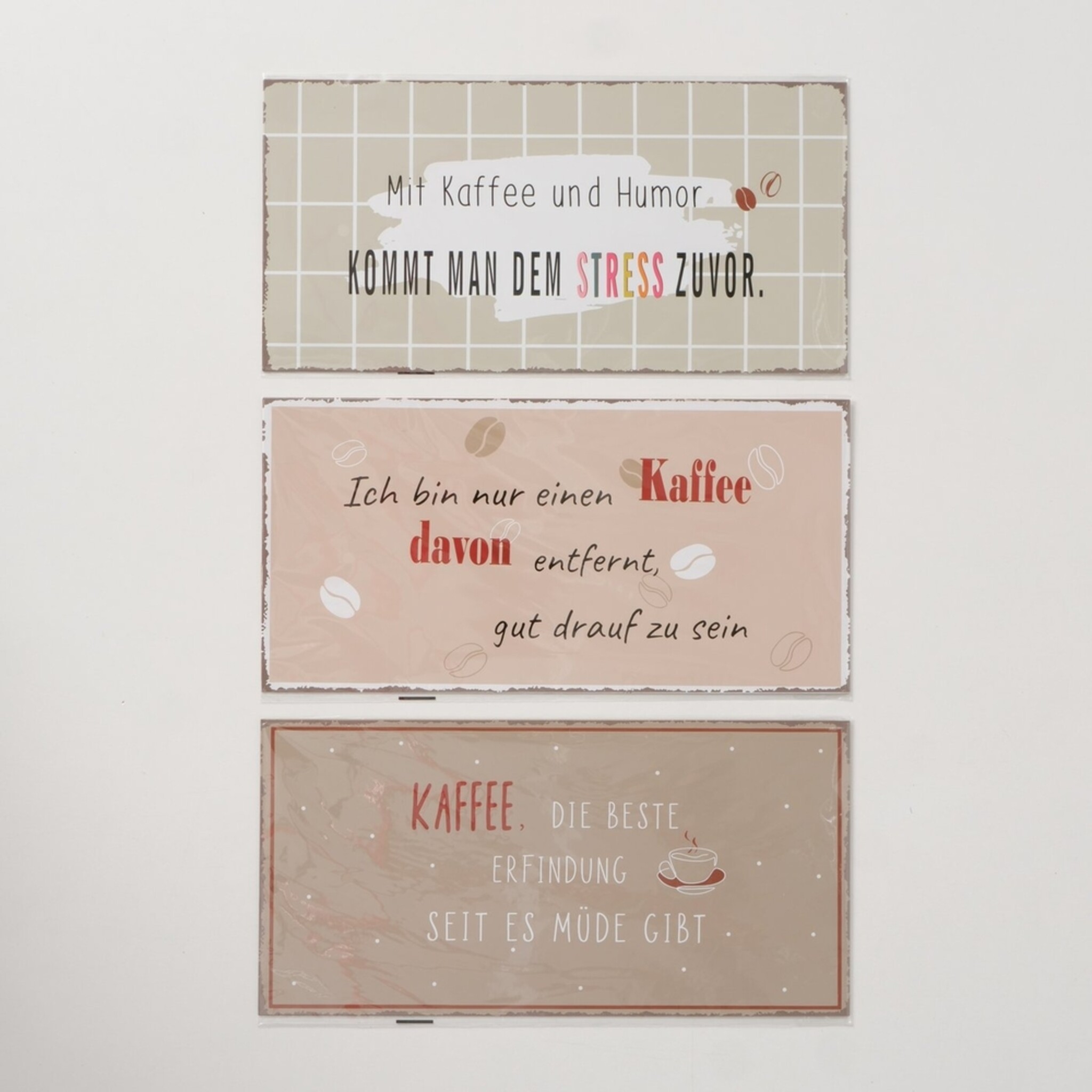 Schilder Kaffee, 3er Set, braun 