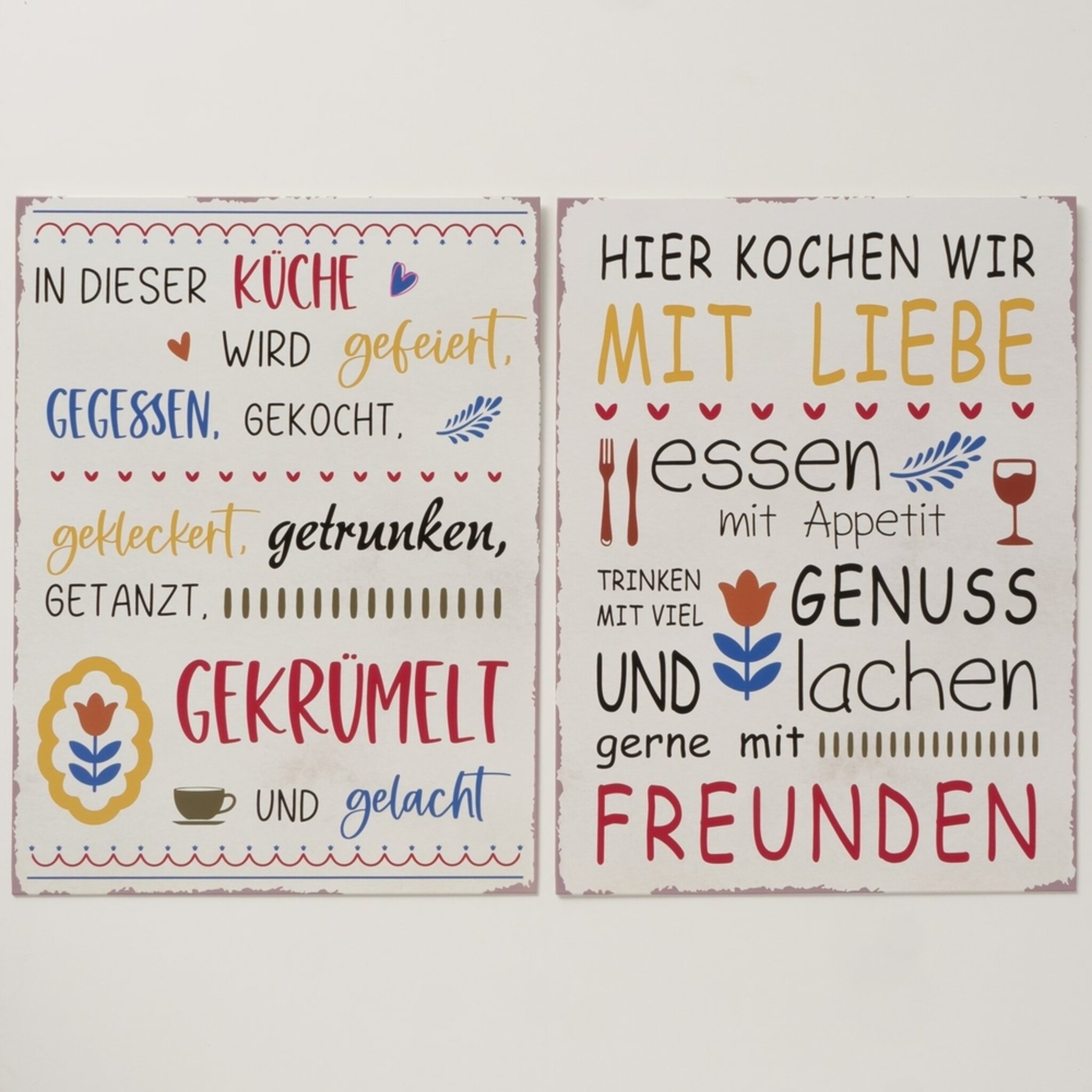 Schild Kochen mit Liebe 2er, weiss 