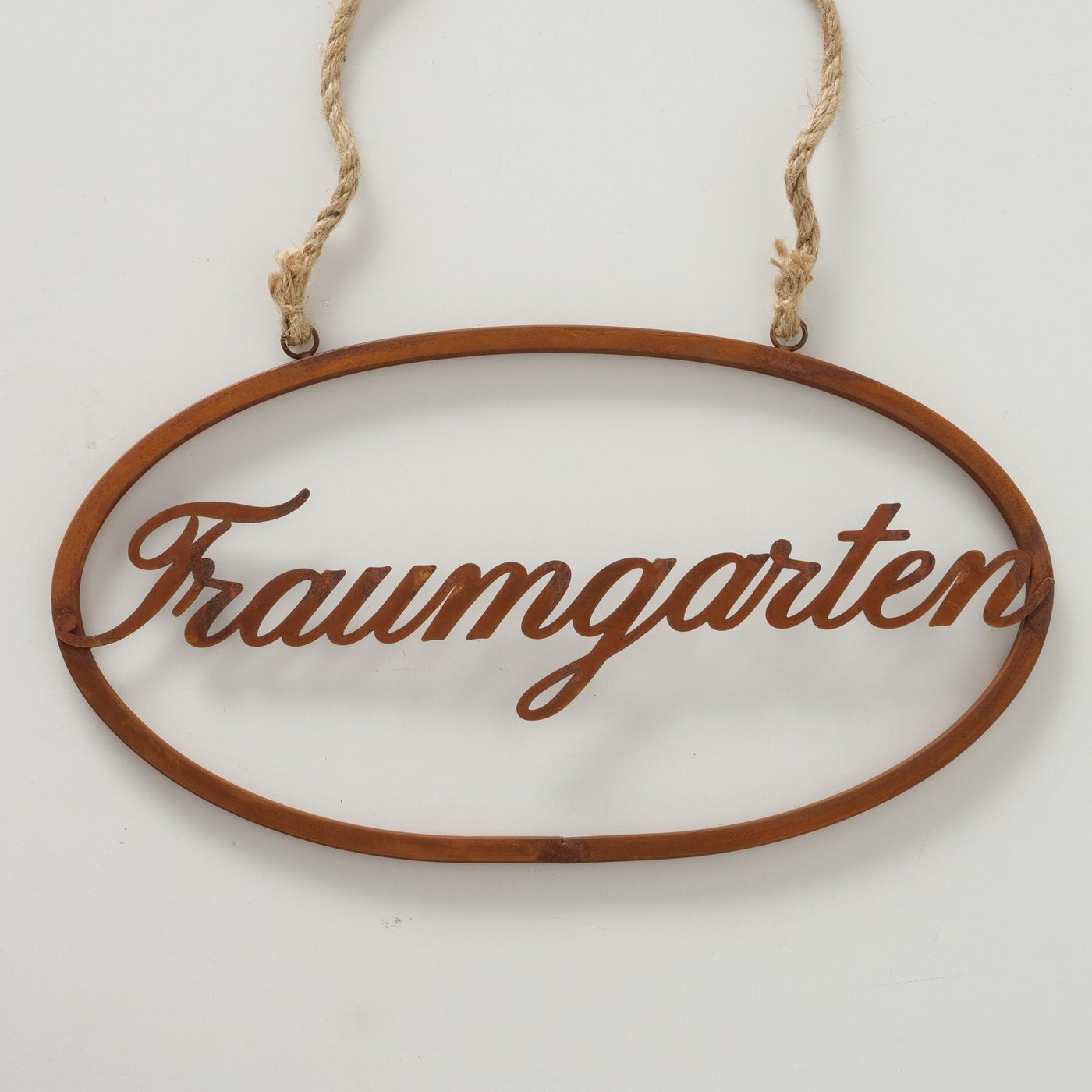 3er Set Schild Traumgarten, rostbraun 