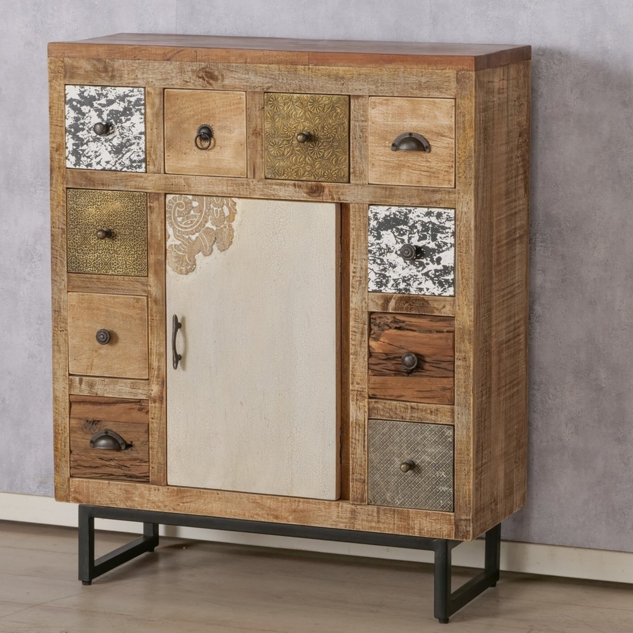 Schrank Gredoli, braun 85 x 35 x 104 cm