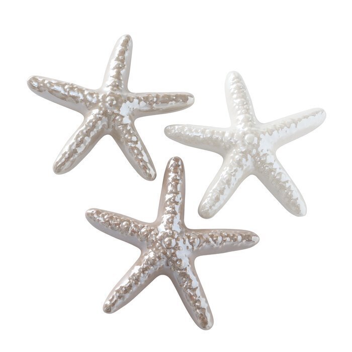 Seestern Dekoaufsteller Mylva 3er Set, braun, weiss 