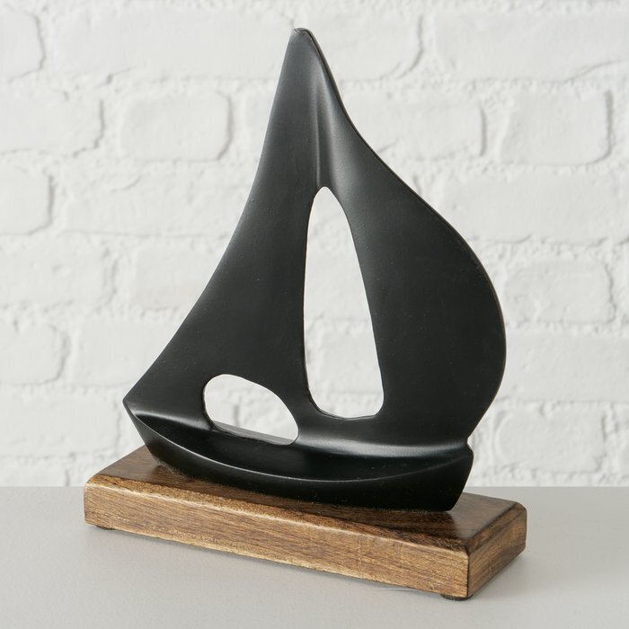 Segelboot Dekoaufsteller Timron, schwarz 20 x 6 x 24 cm