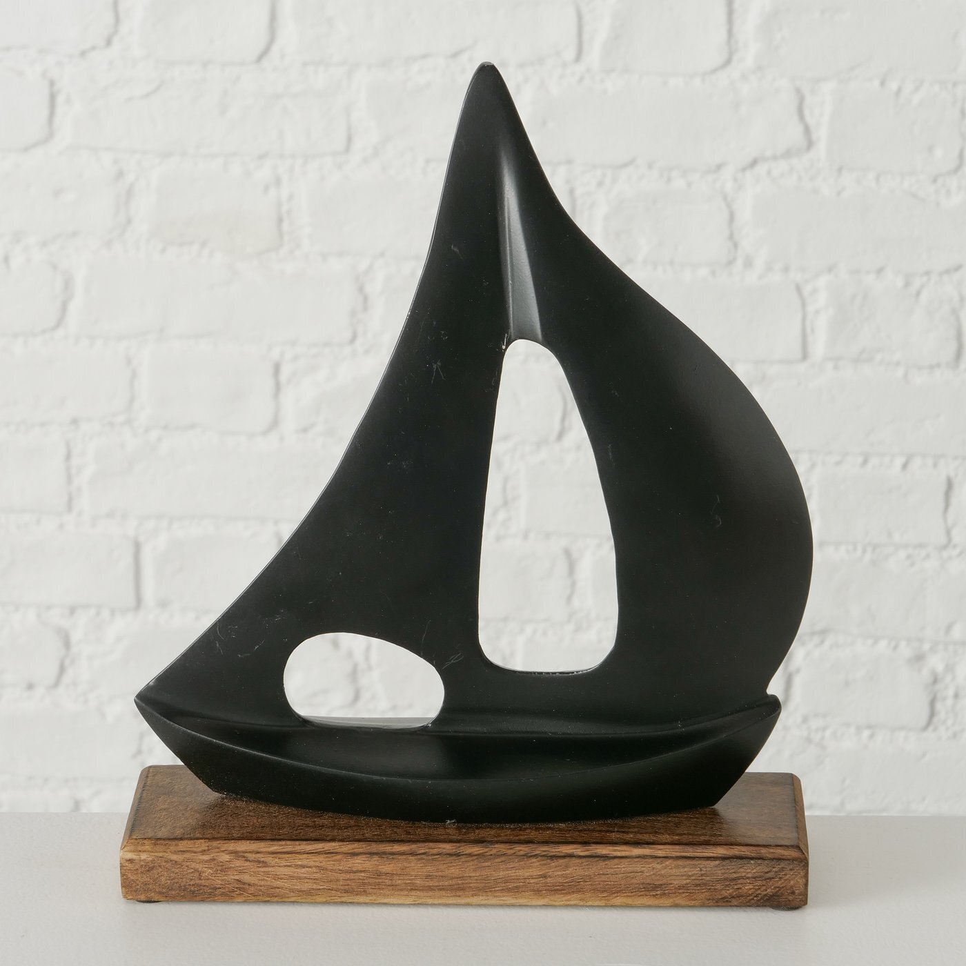 Segelboot Dekoaufsteller Timron, schwarz 25 x 6 x 29 cm