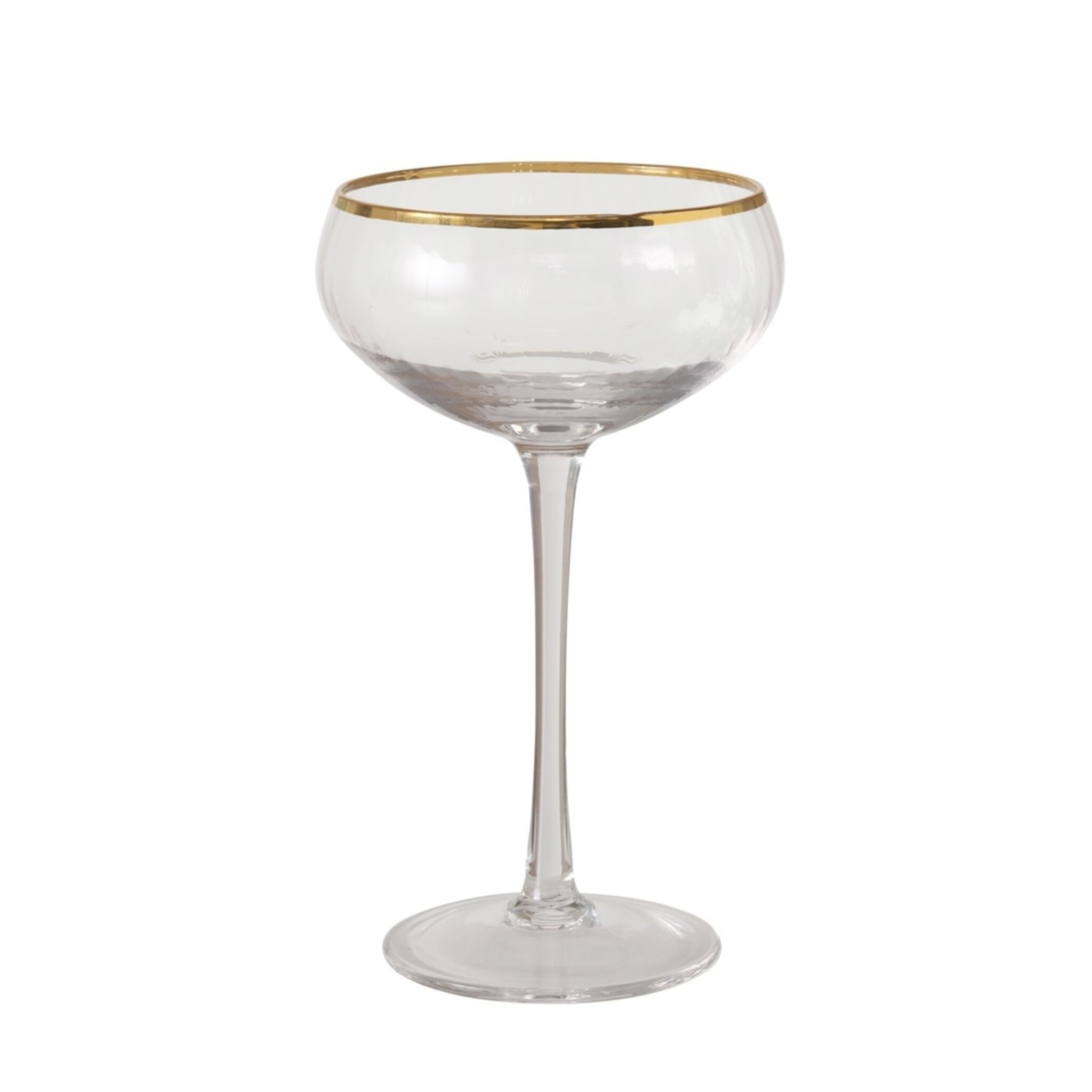 Sektglas Sofia flach, mit Goldrand, klar 