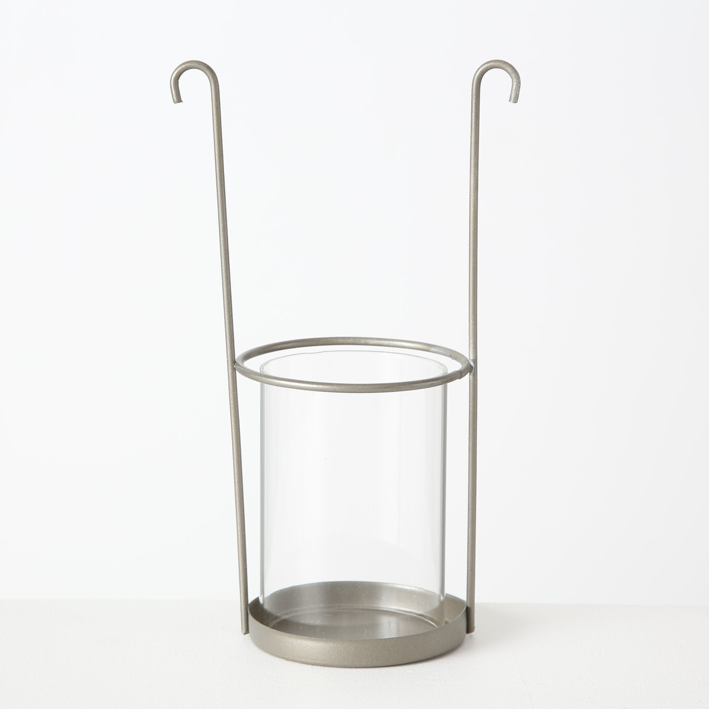 Shabby Windlicht Lento, 2er, grau 