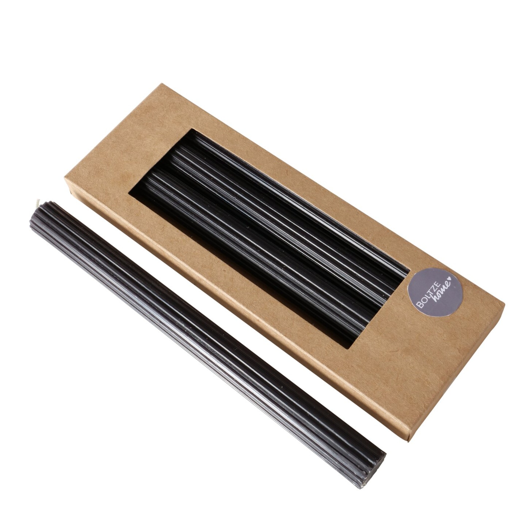 Stabkerze Classic 4er, schwarz 