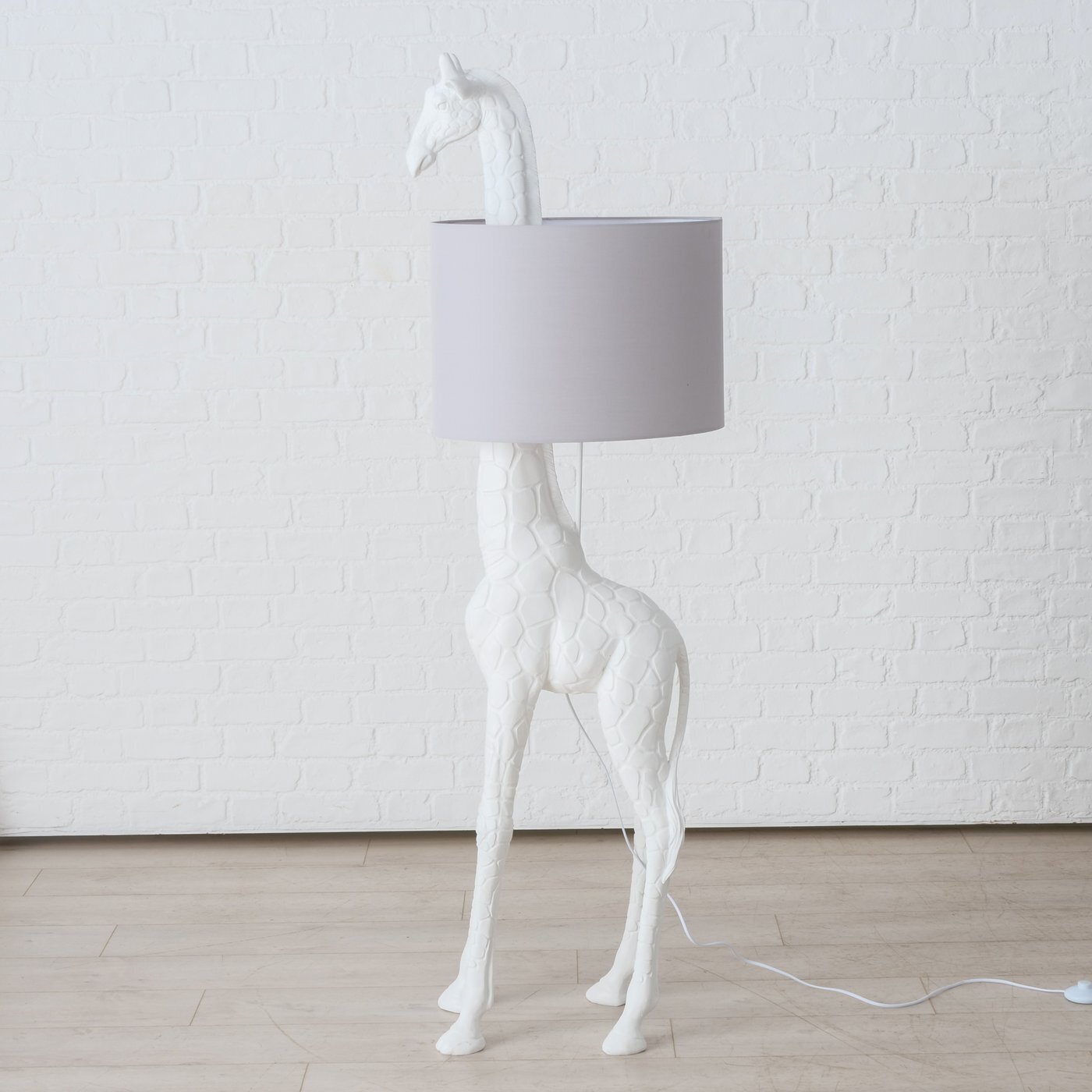 Stehlampe Giraffe, weiss 