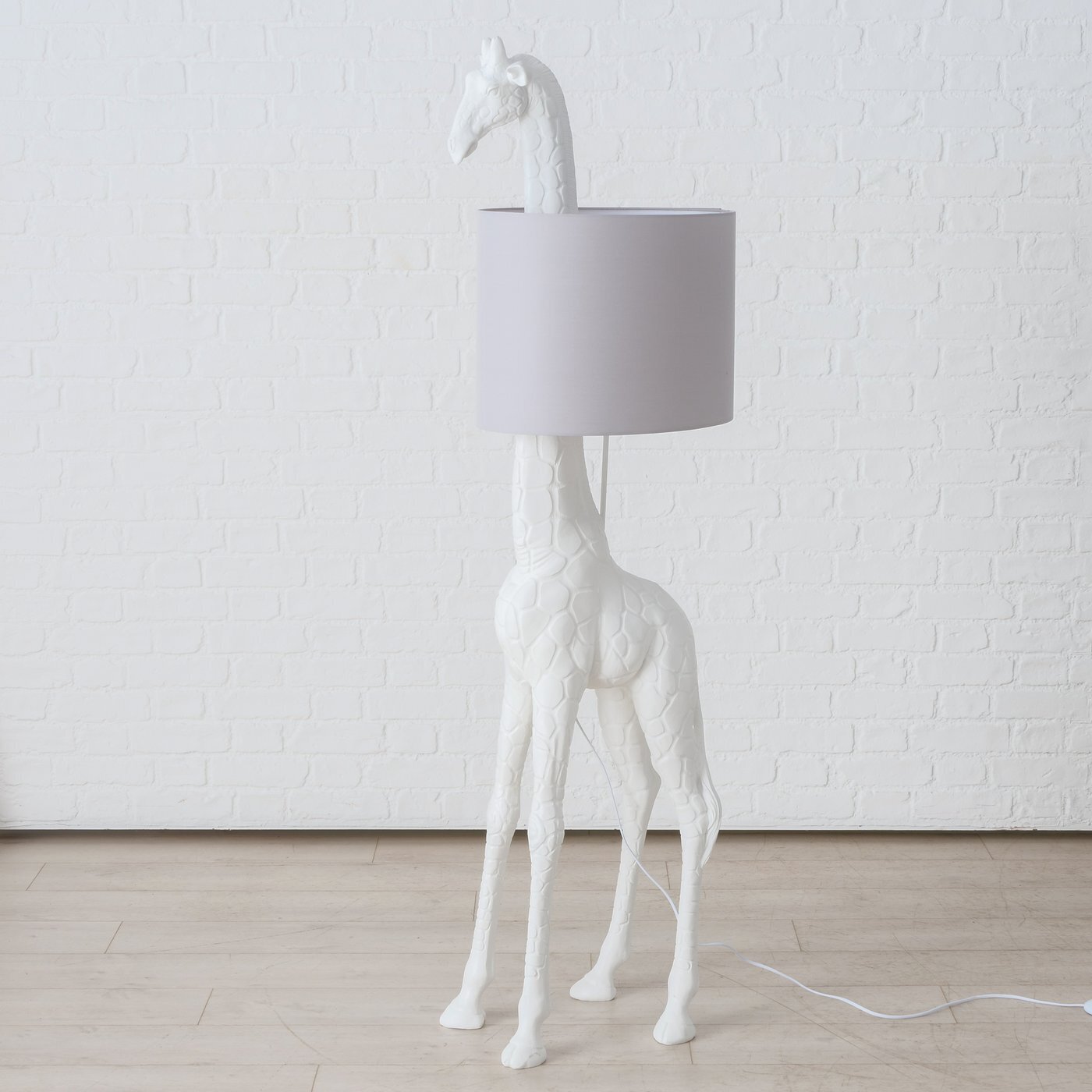 Stehlampe Giraffe, weiss 