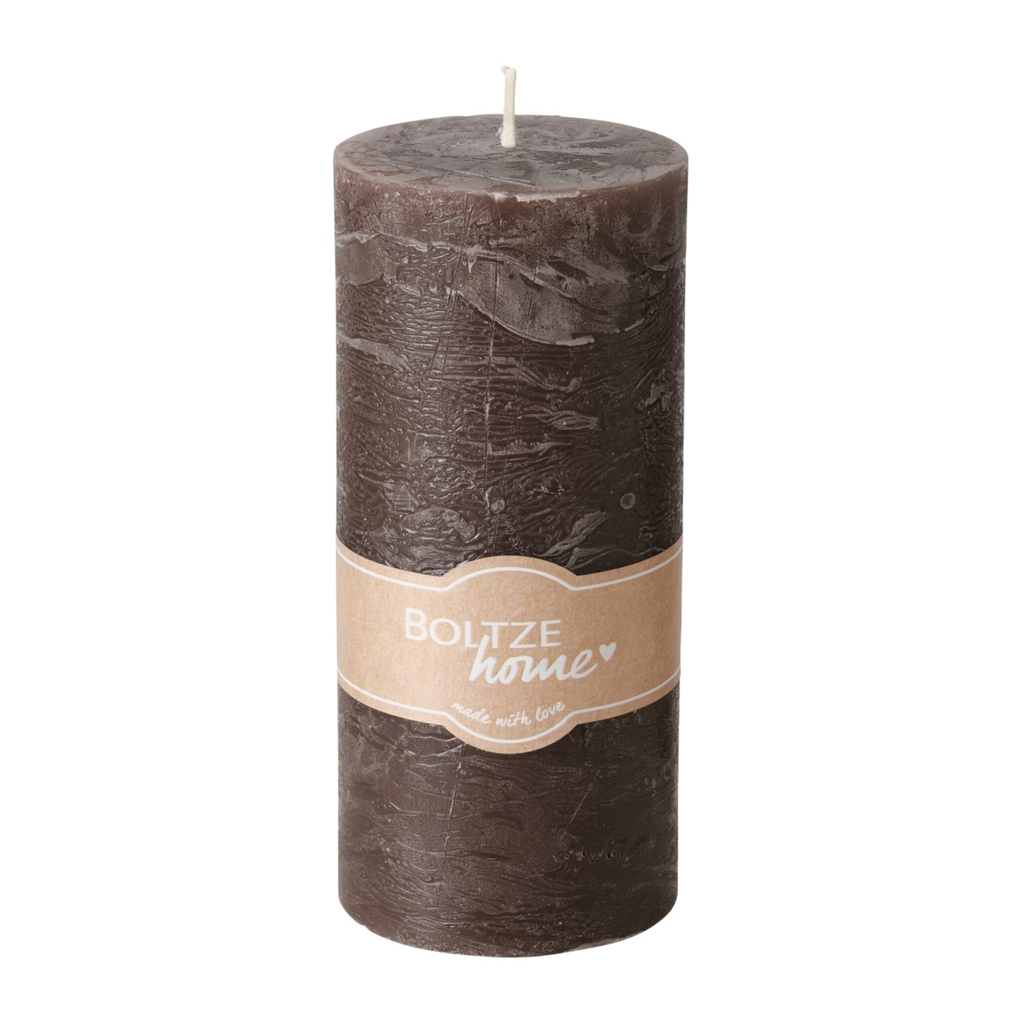 Stumpenkerze Casual, dunkelbraun 