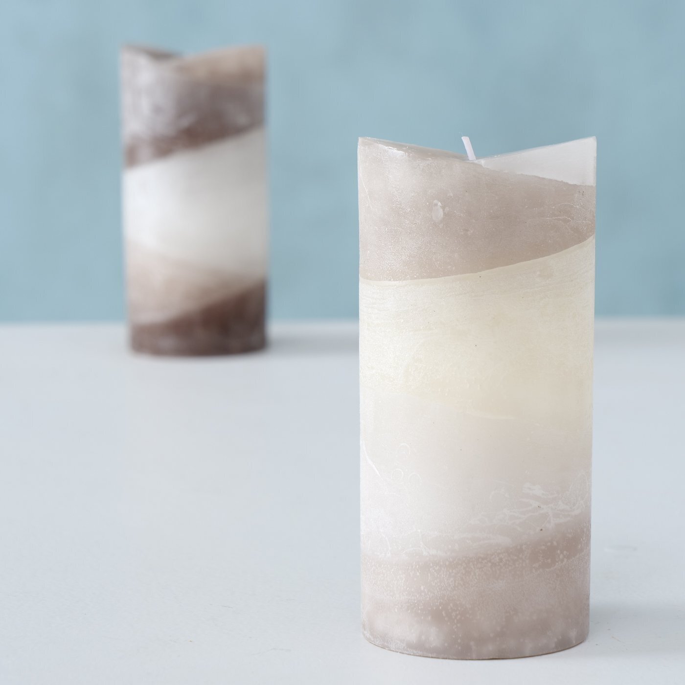 Stumpenkerze Gradienta, braun H15 x Ø7 cm