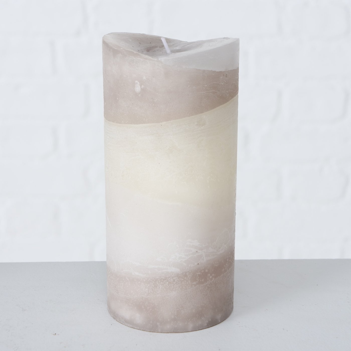 Stumpenkerze Gradienta, braun H15 x Ø7 cm