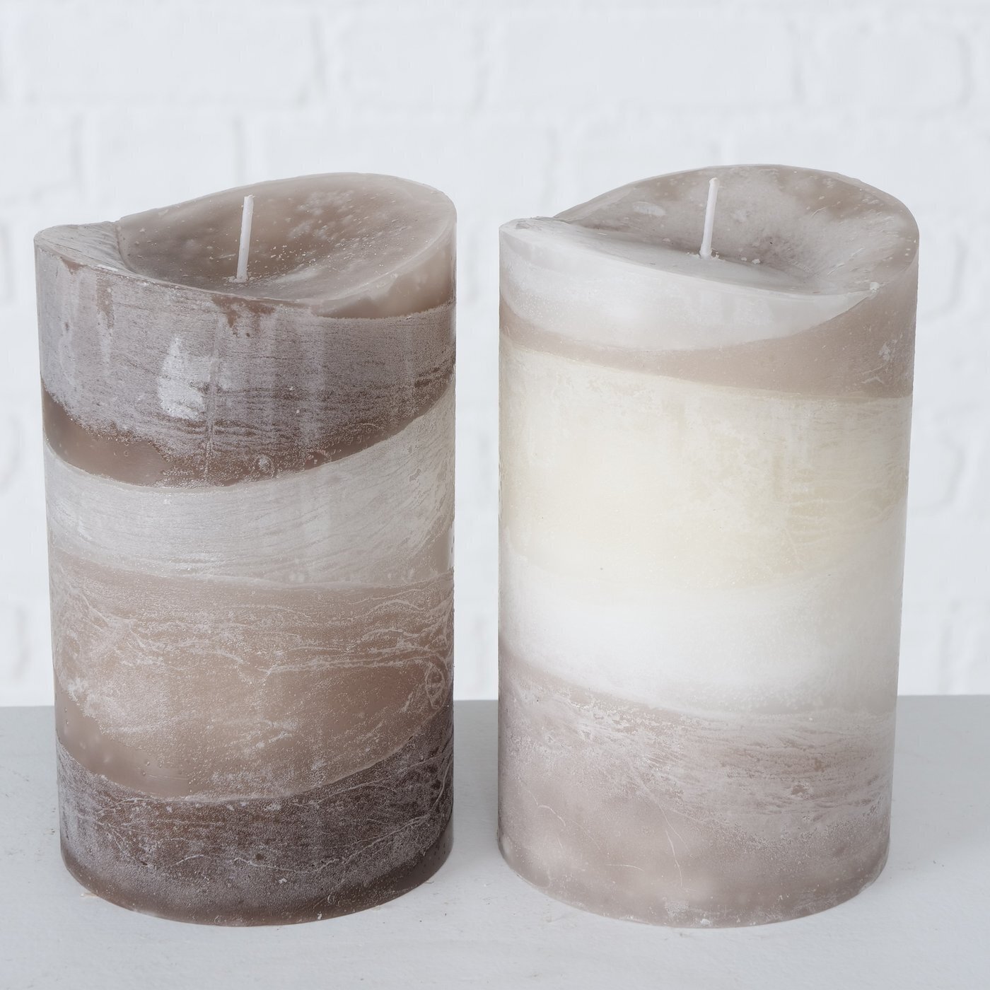 Stumpenkerze Gradienta, braun H15 x Ø9 cm