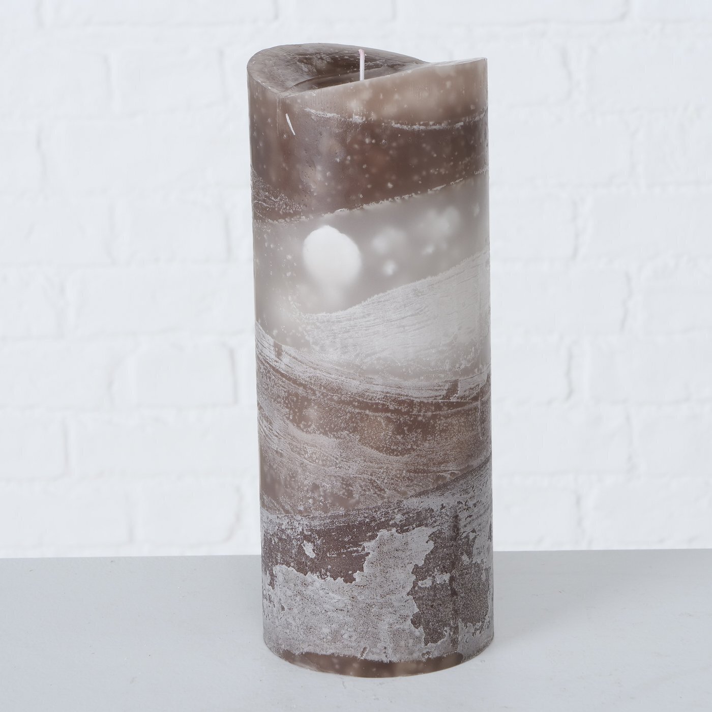 Stumpenkerze Gradienta, braun H25 x Ø10 cm