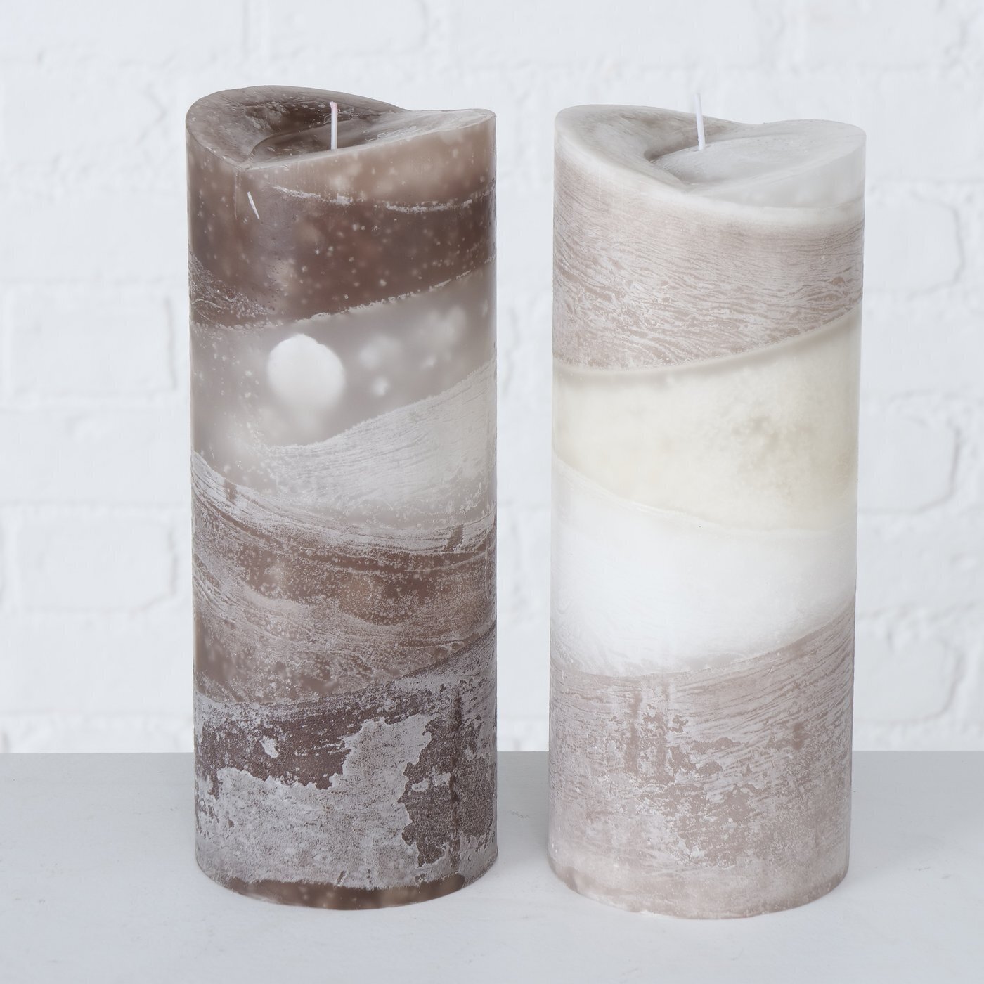 Stumpenkerze Gradienta, braun H25 x Ø10 cm