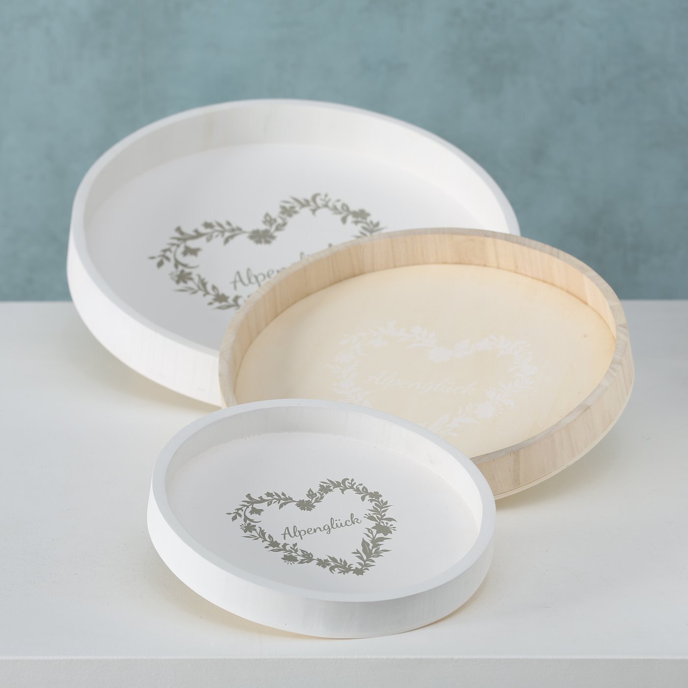 Tablett Berta 3er Set, weiss 