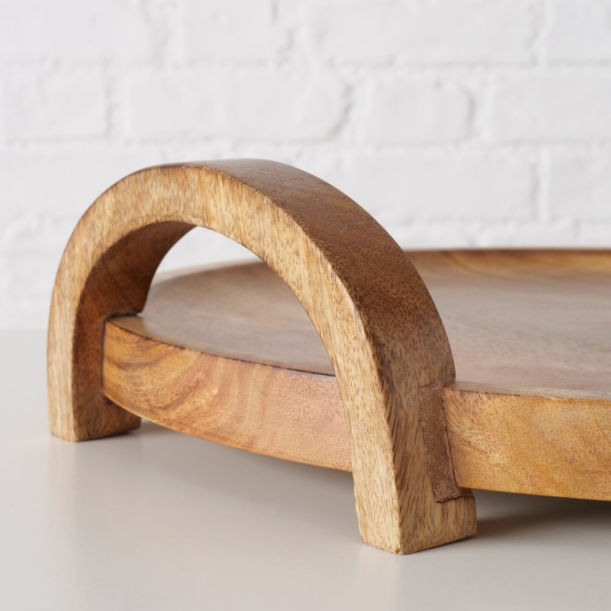 Dekotablett aus Mangoholz Julina, natur