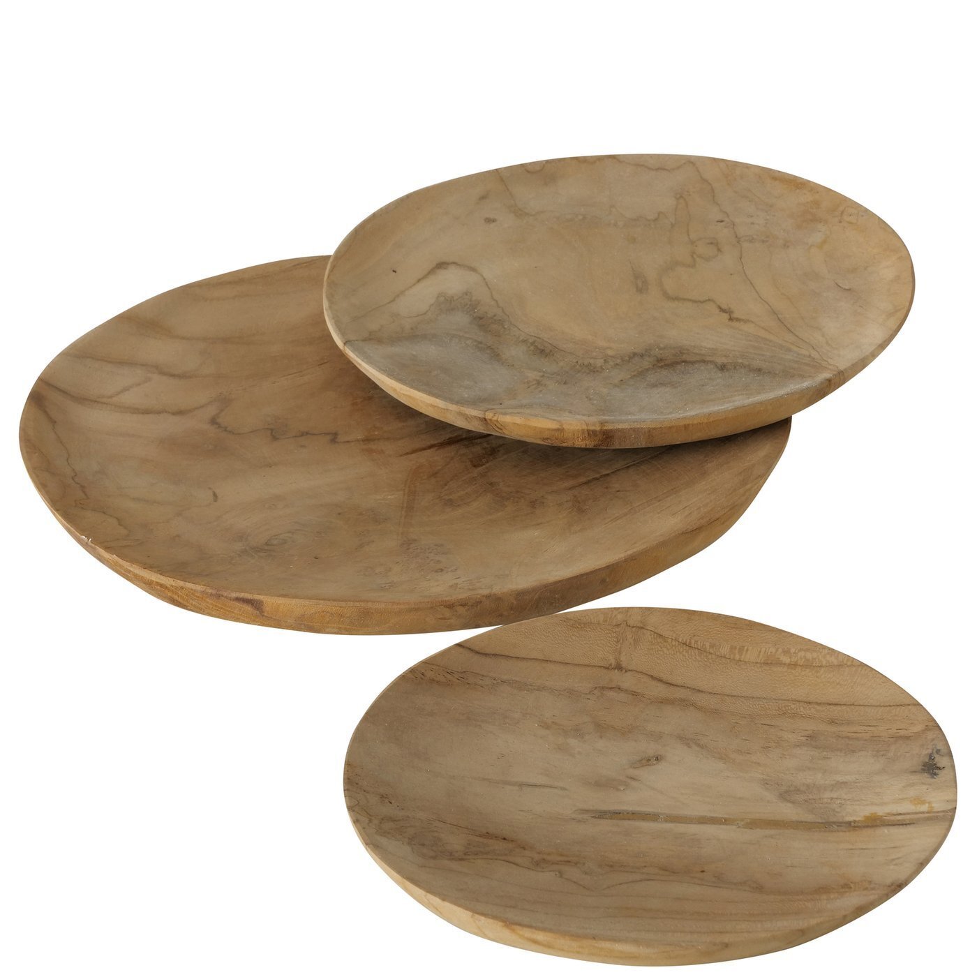 Teakholz Tellerset Kallie, natur 