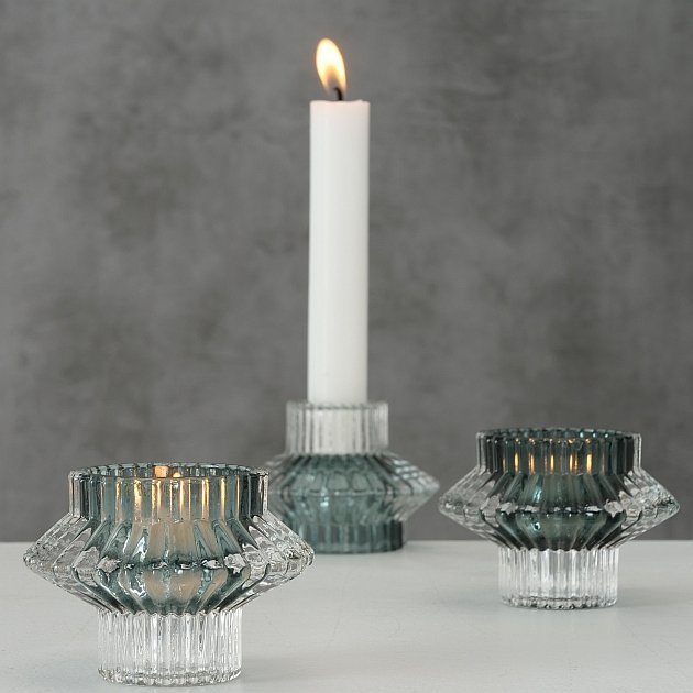 Teelichthalter Phyllis 3er Set, grau 