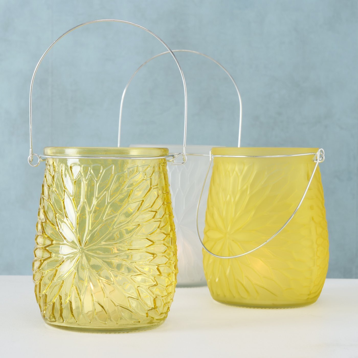 Teelichthalter Teelichtglas Mela 3er Set, gelb 