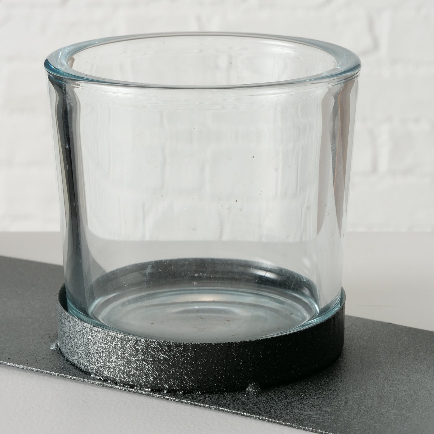 Teelichthalter Valeska 2er, grau 