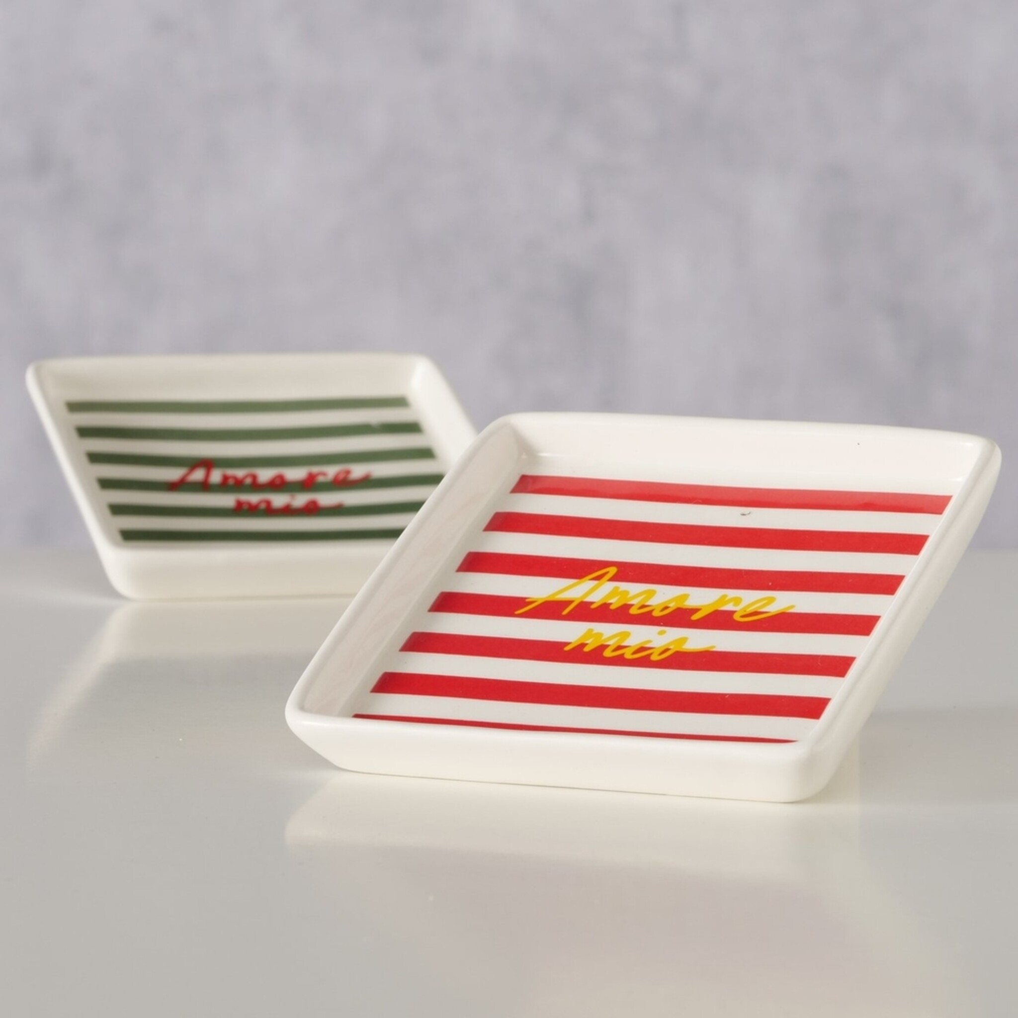 Teller Amore, 2er Set, rot 