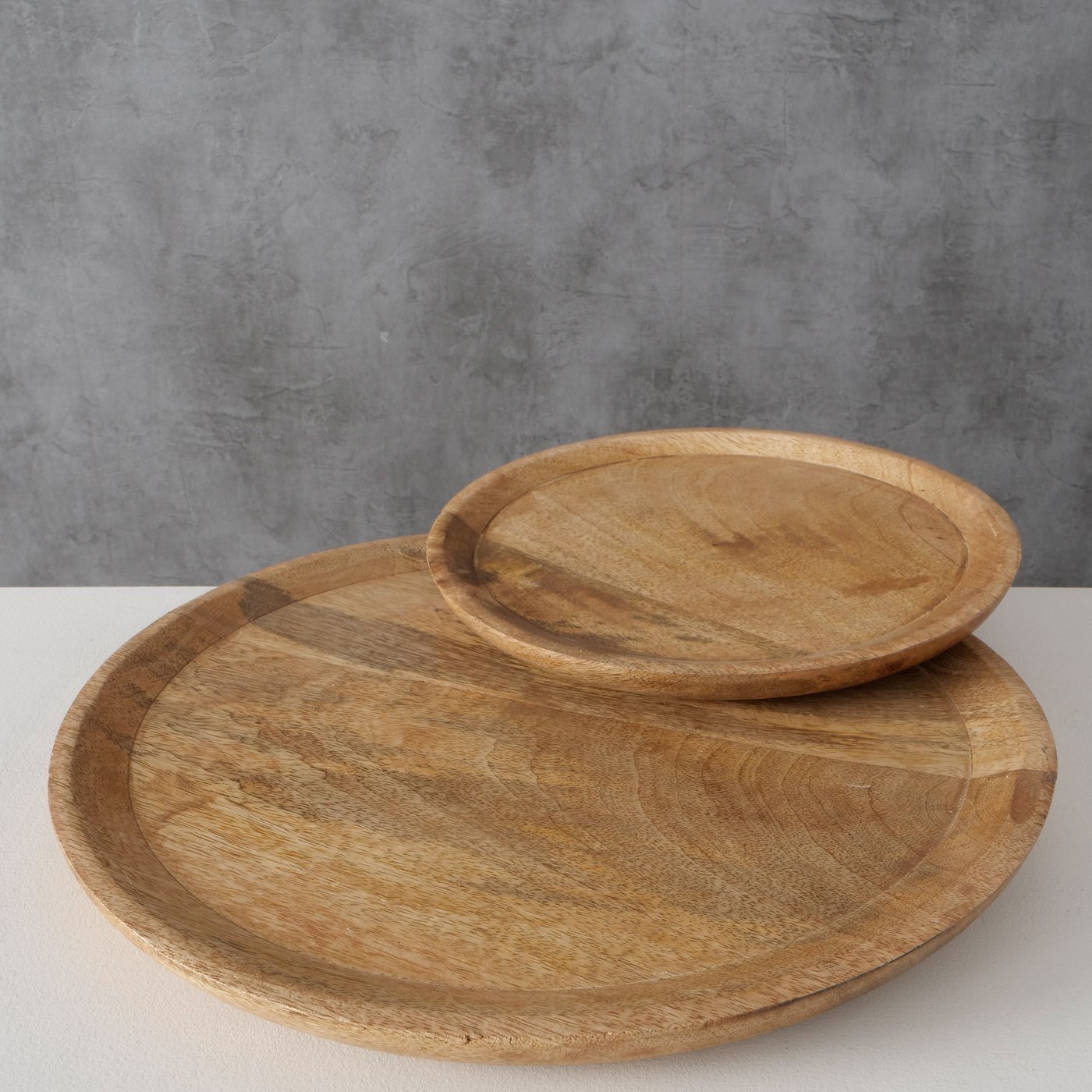 Holz Teller Tablett Maino 2-teilig, natur 