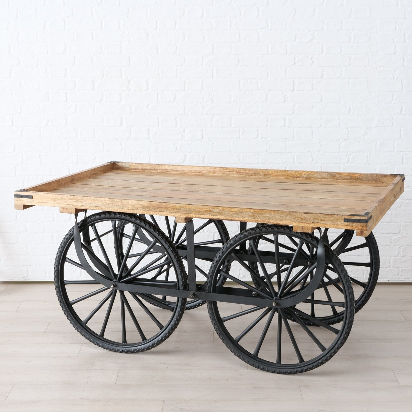 Tisch auf Rädern Porter, natur 