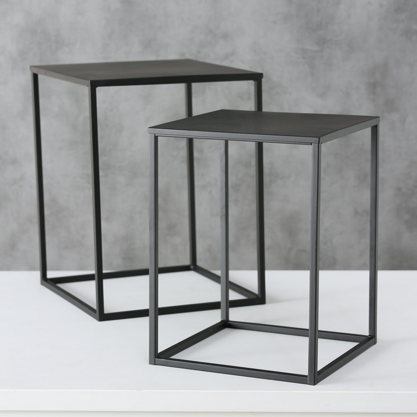 Tisch Beistelltisch Duo Trio, schwarz 