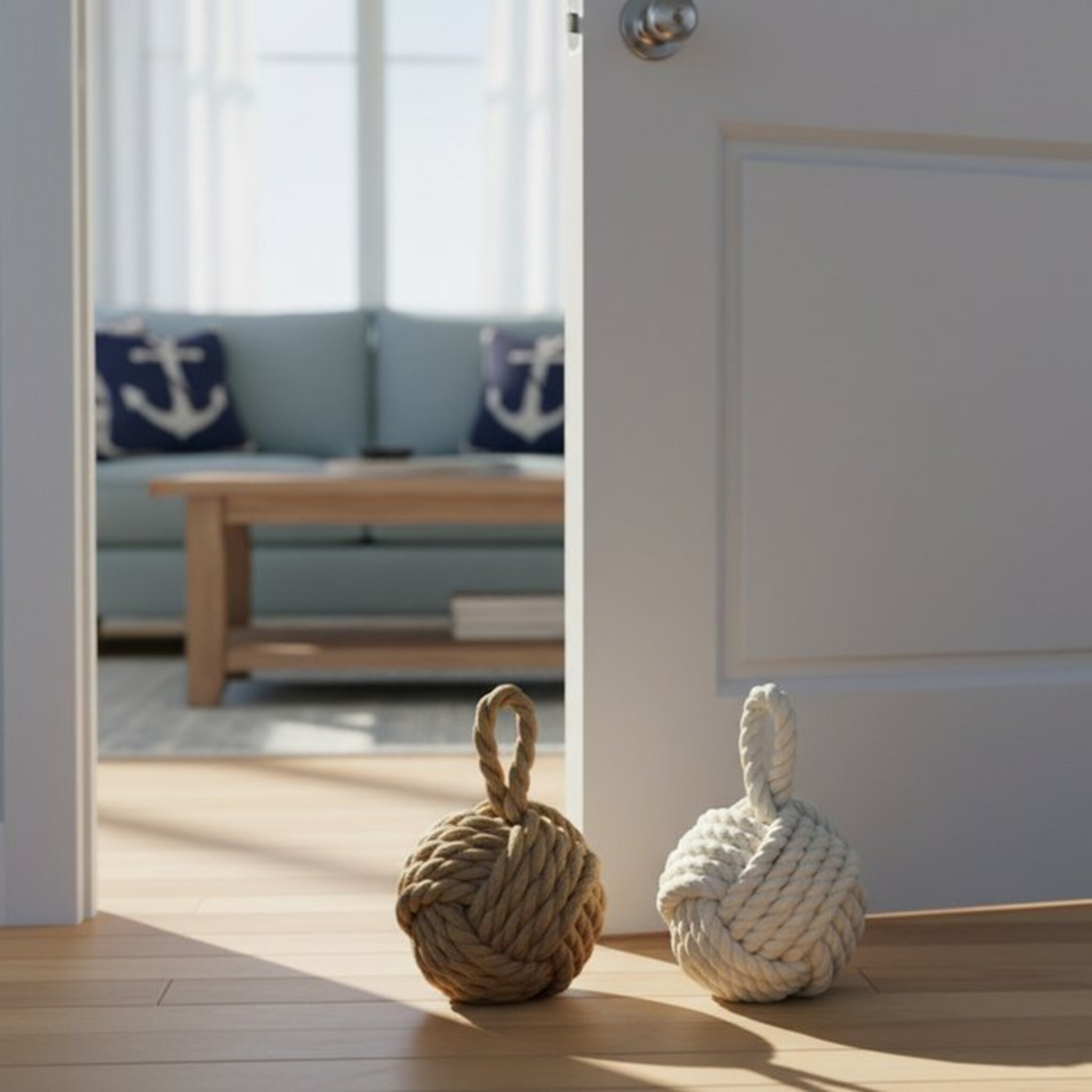 Maritimer Türstopper Zuber, 2er Set, natur 