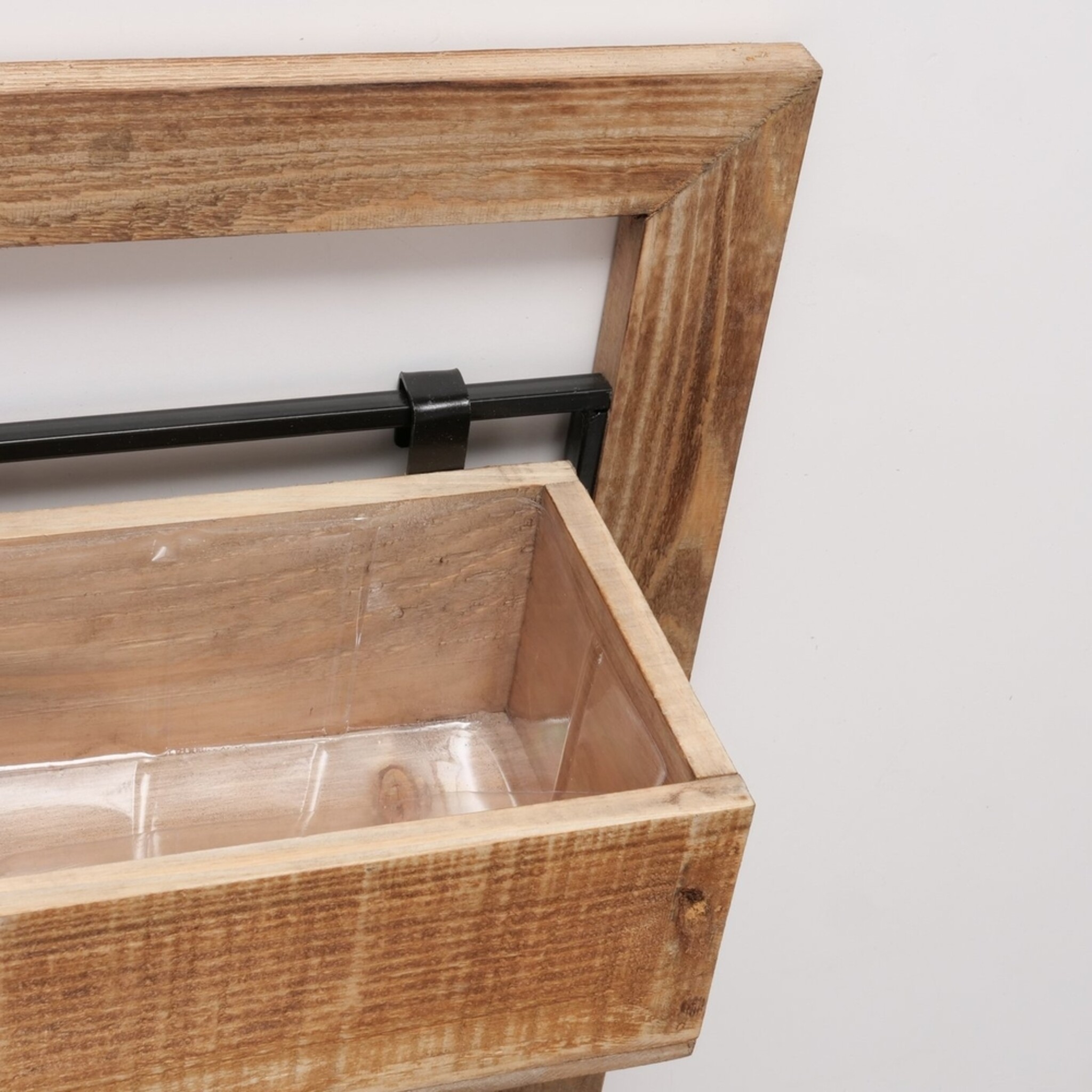 Holz Pflanzkisten für die Wand Übertopf Aneta, braun 
