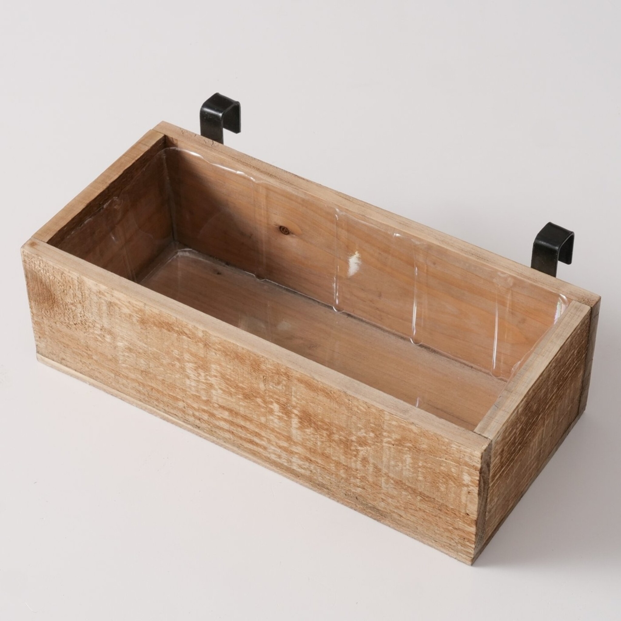 Holz Pflanzkisten für die Wand Übertopf Aneta, braun 