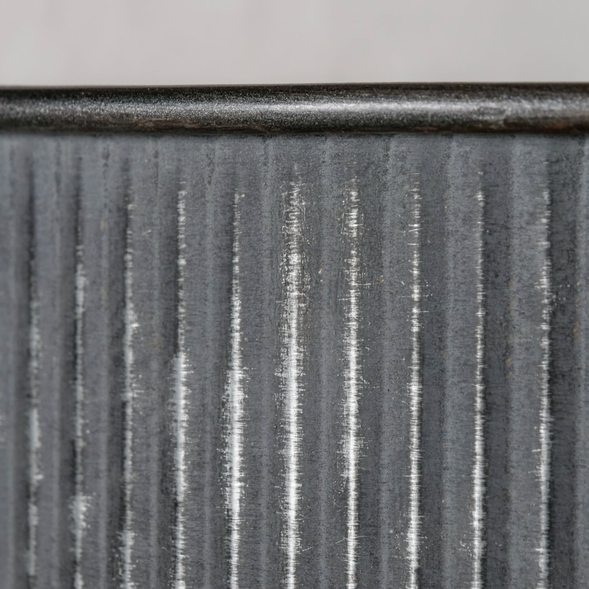 Metall Übertopf Bionda flach, 3er Set, grau 