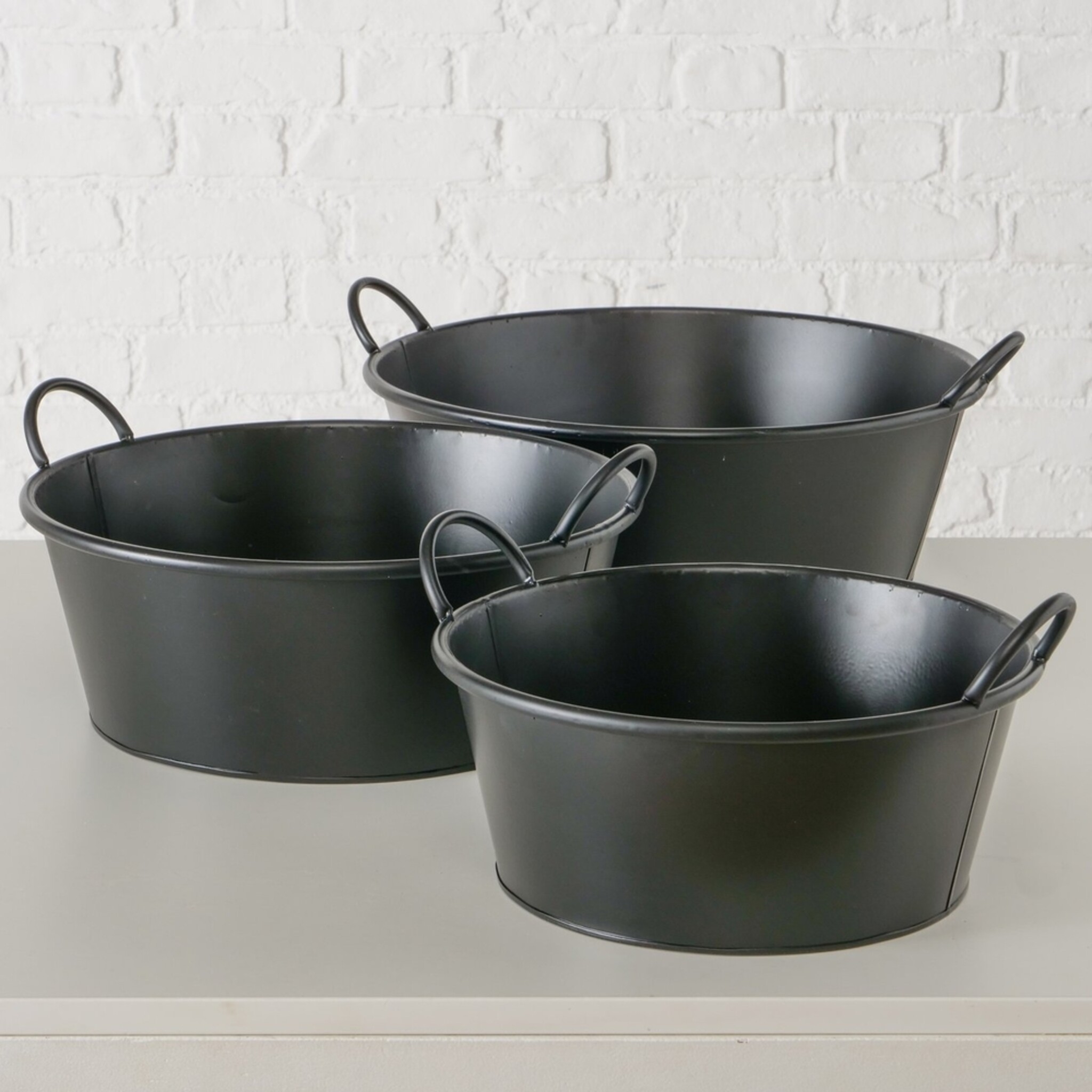 Übertopfe-Set Jackson Black 3er, schwarz 