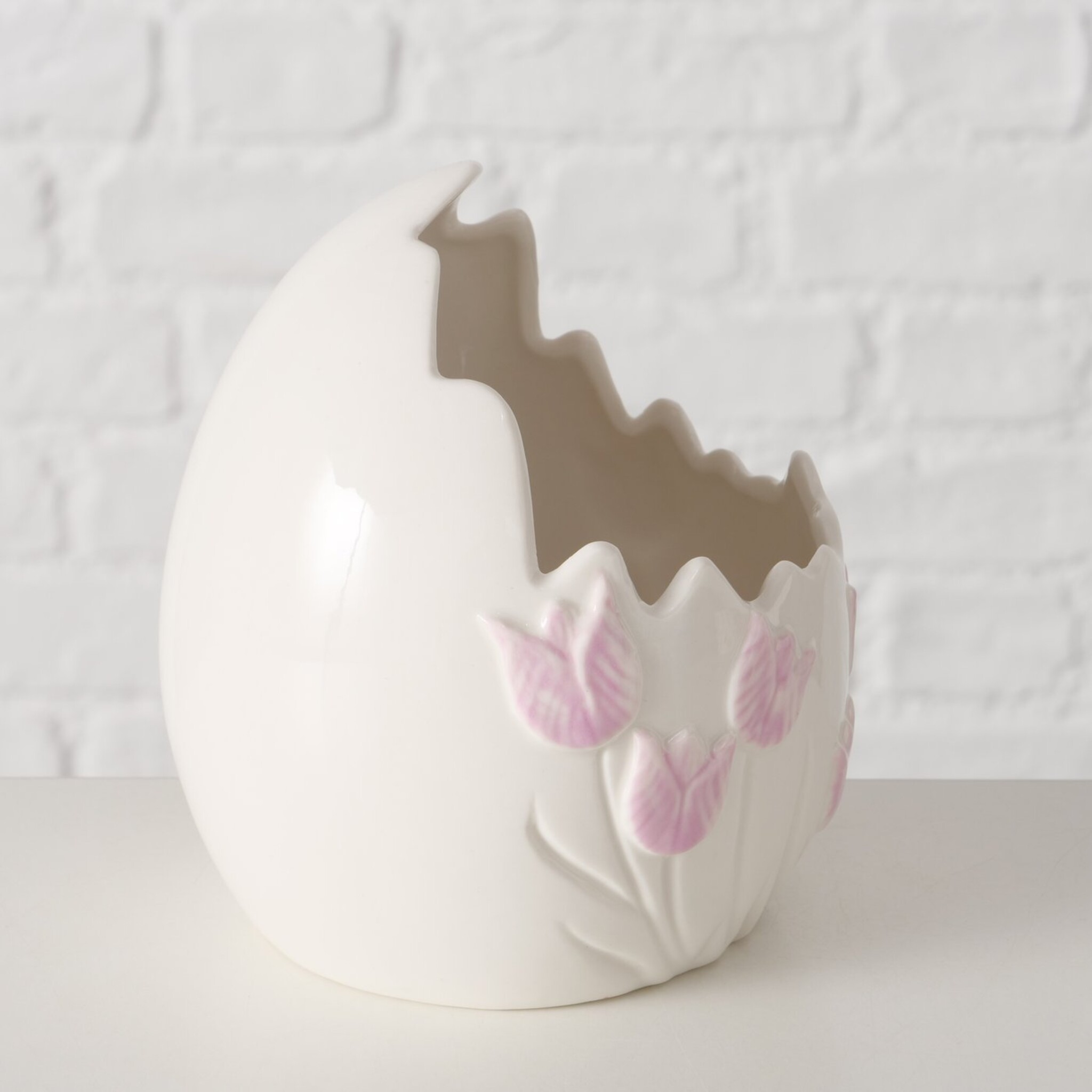 Übertopf Monia, Osterei, weiss 