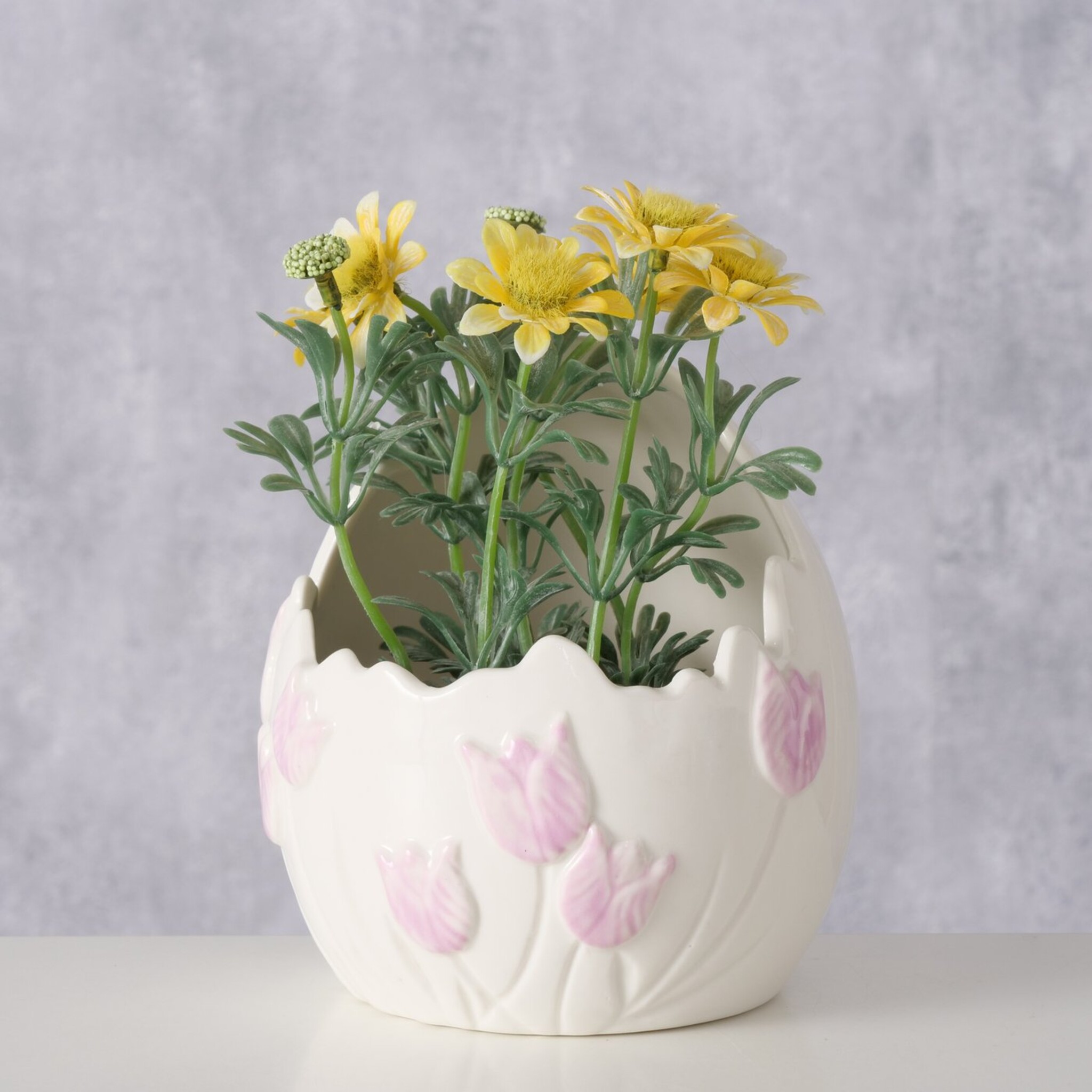 Übertopf Monia, Osterei, weiss 