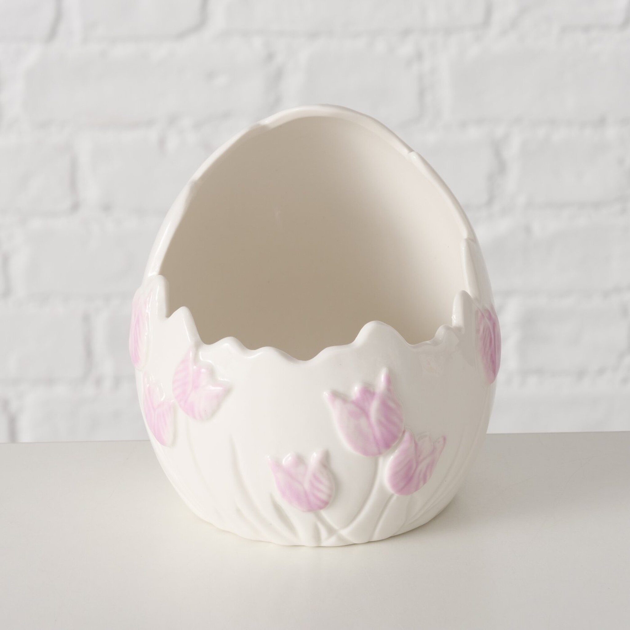 Übertopf Monia, Osterei, weiss 