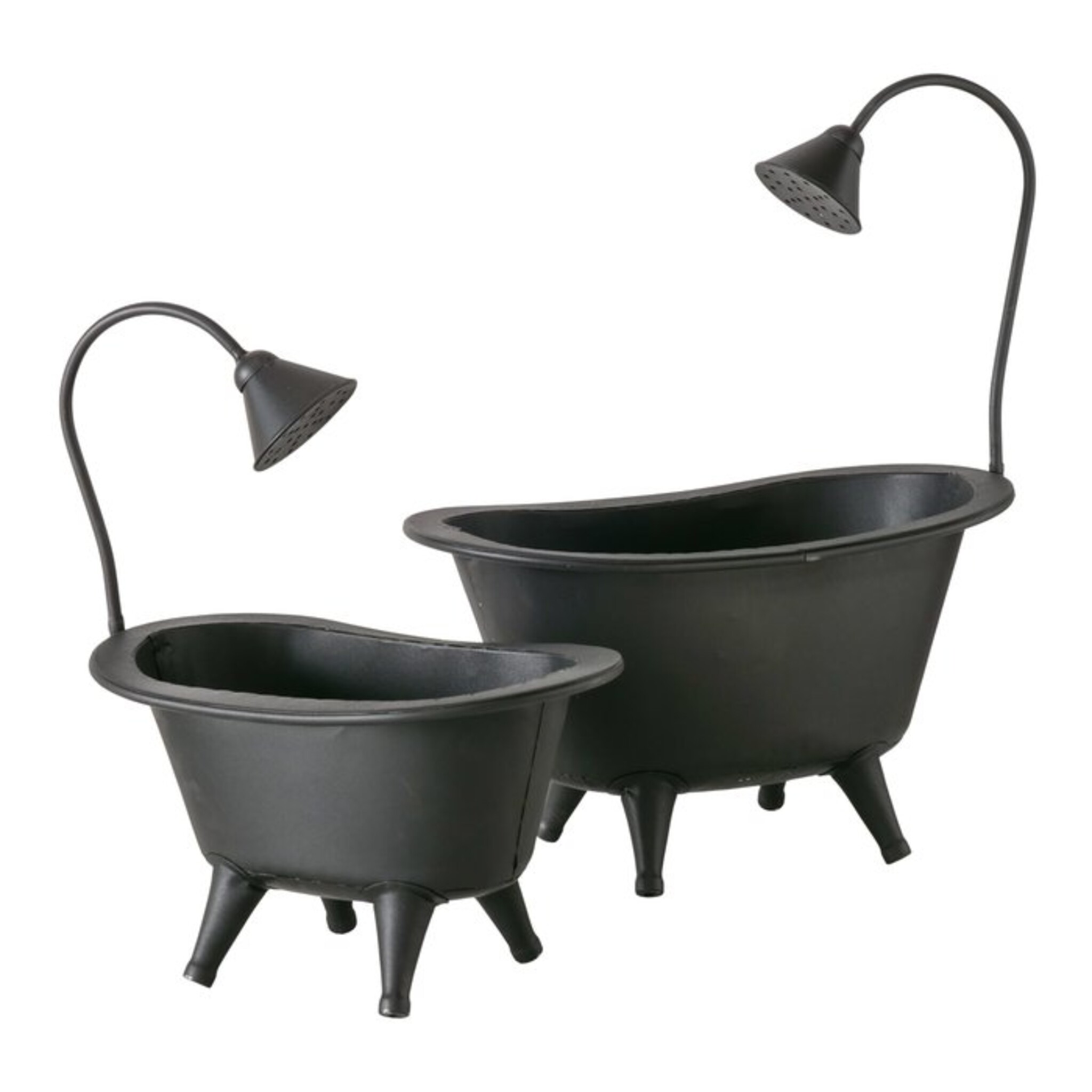 Übertopf Wanne, 2er Set, schwarz 