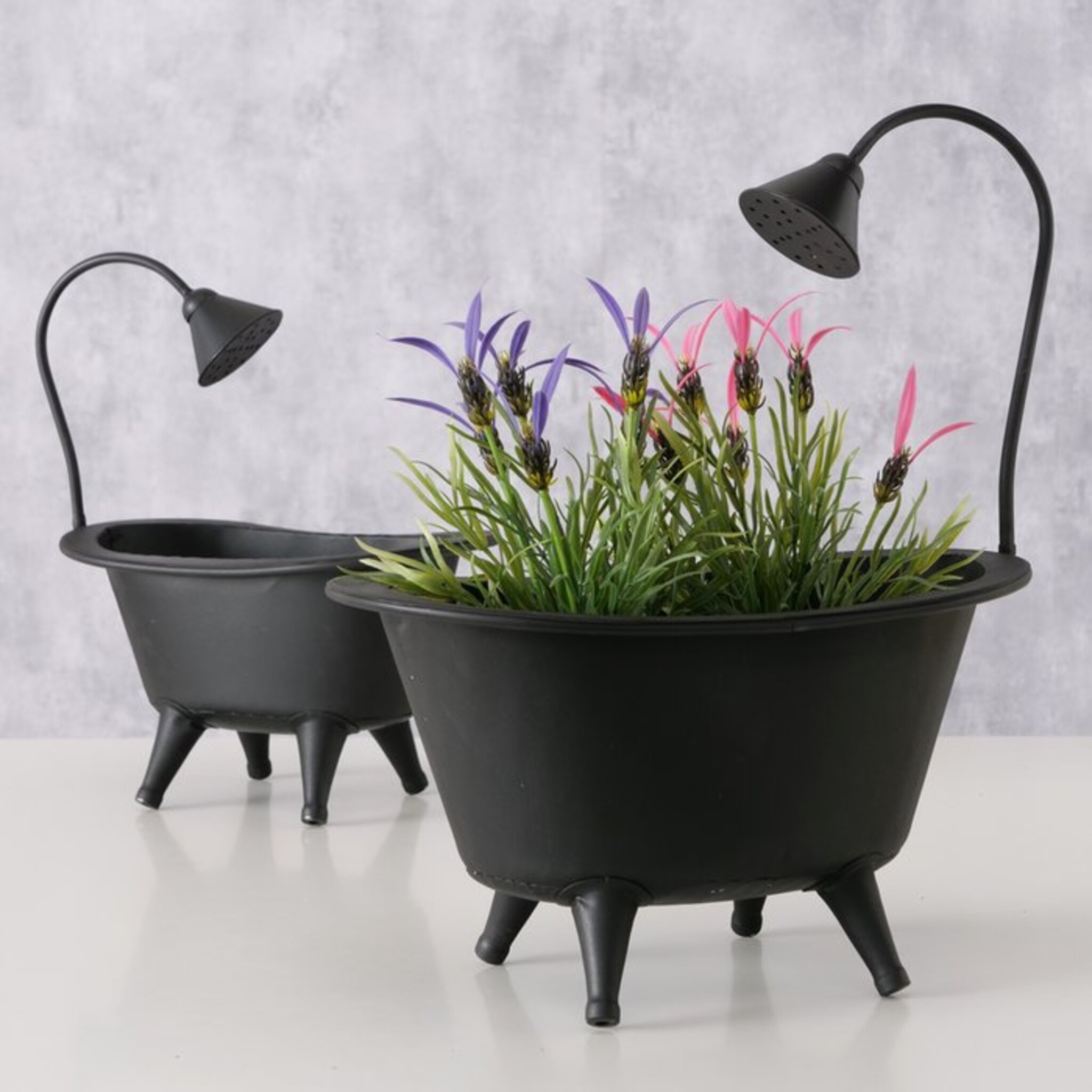 Übertopf Wanne, 2er Set, schwarz 