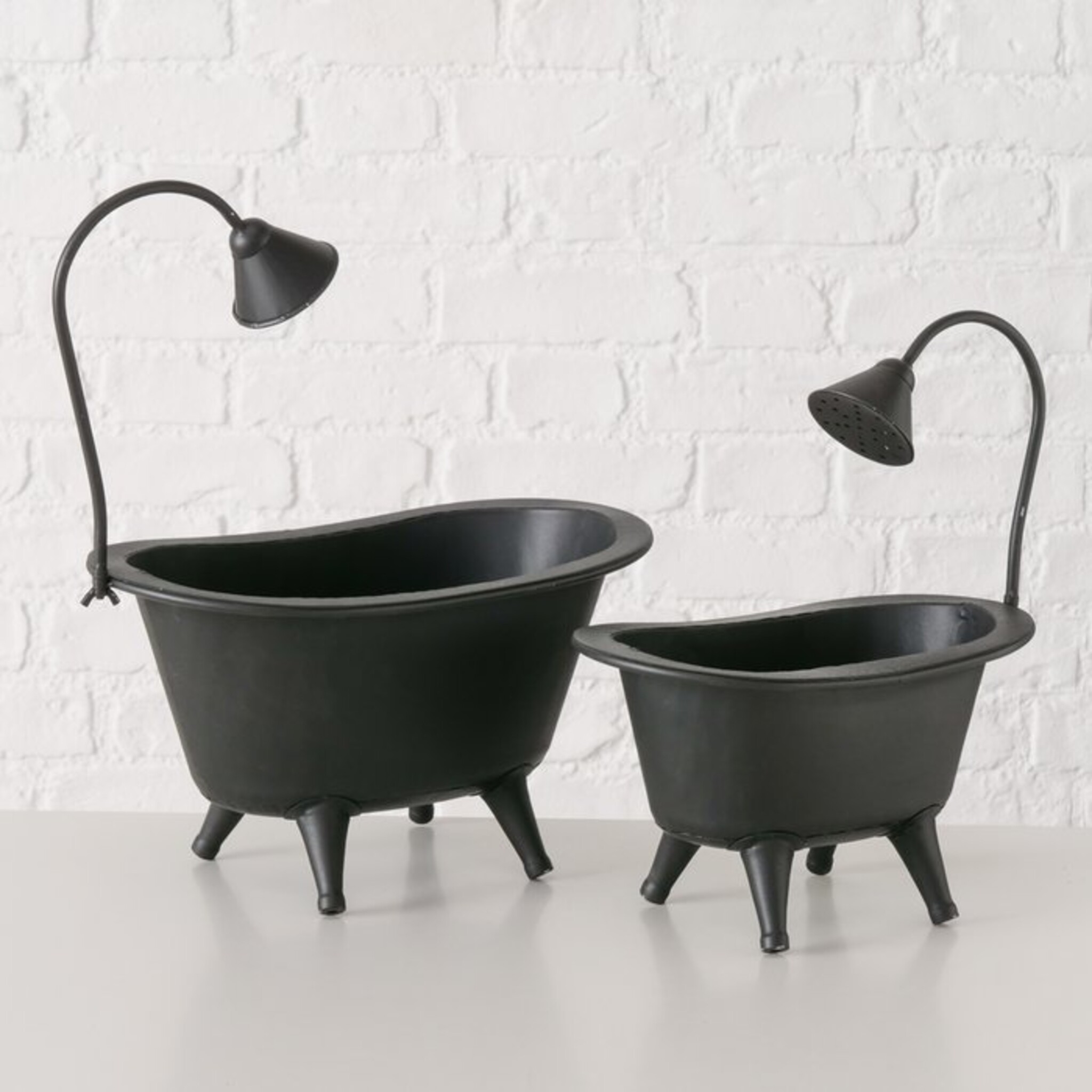 Übertopf Wanne, 2er Set, schwarz 