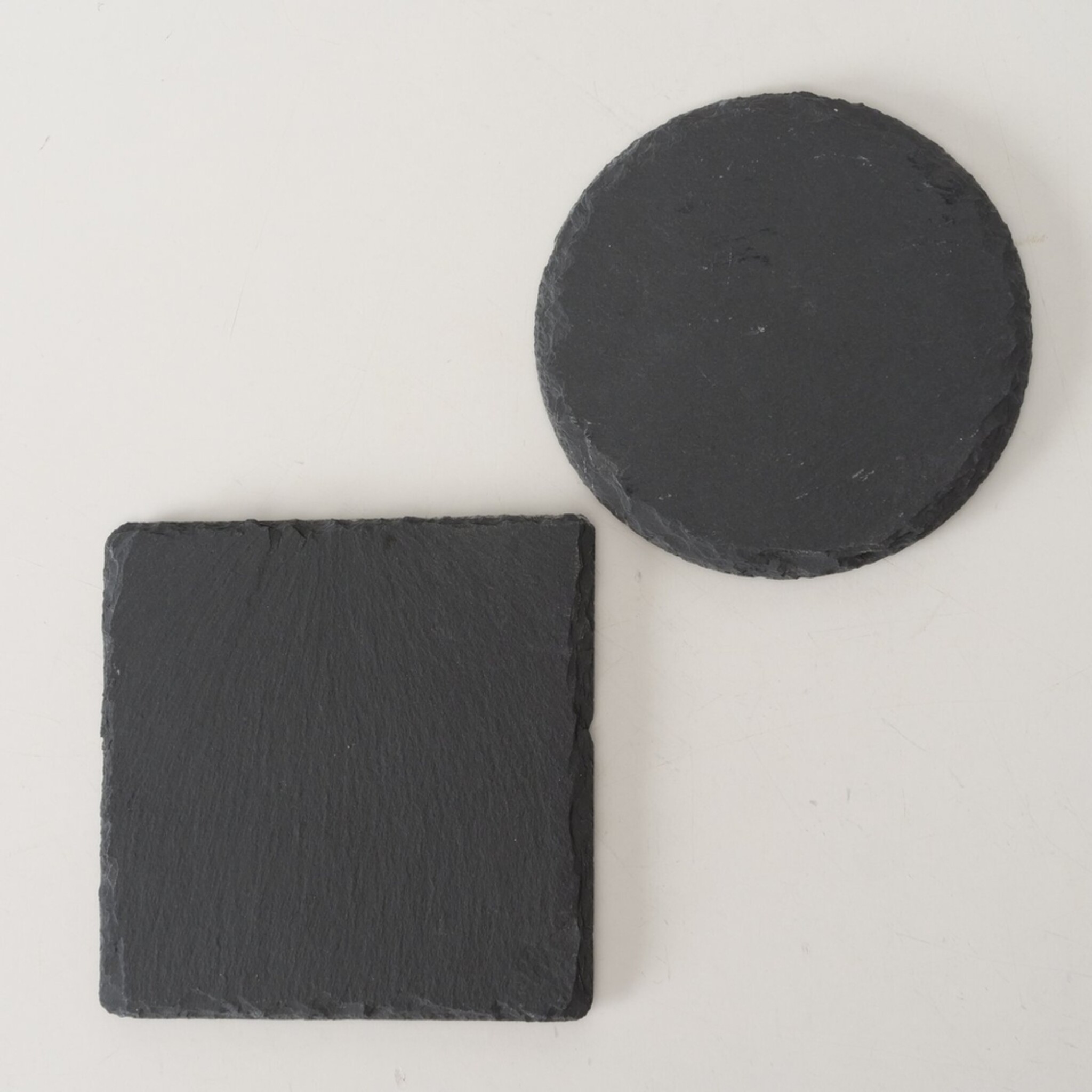 Untersetzer Stonka aus Schiefer, 2er, schwarz 