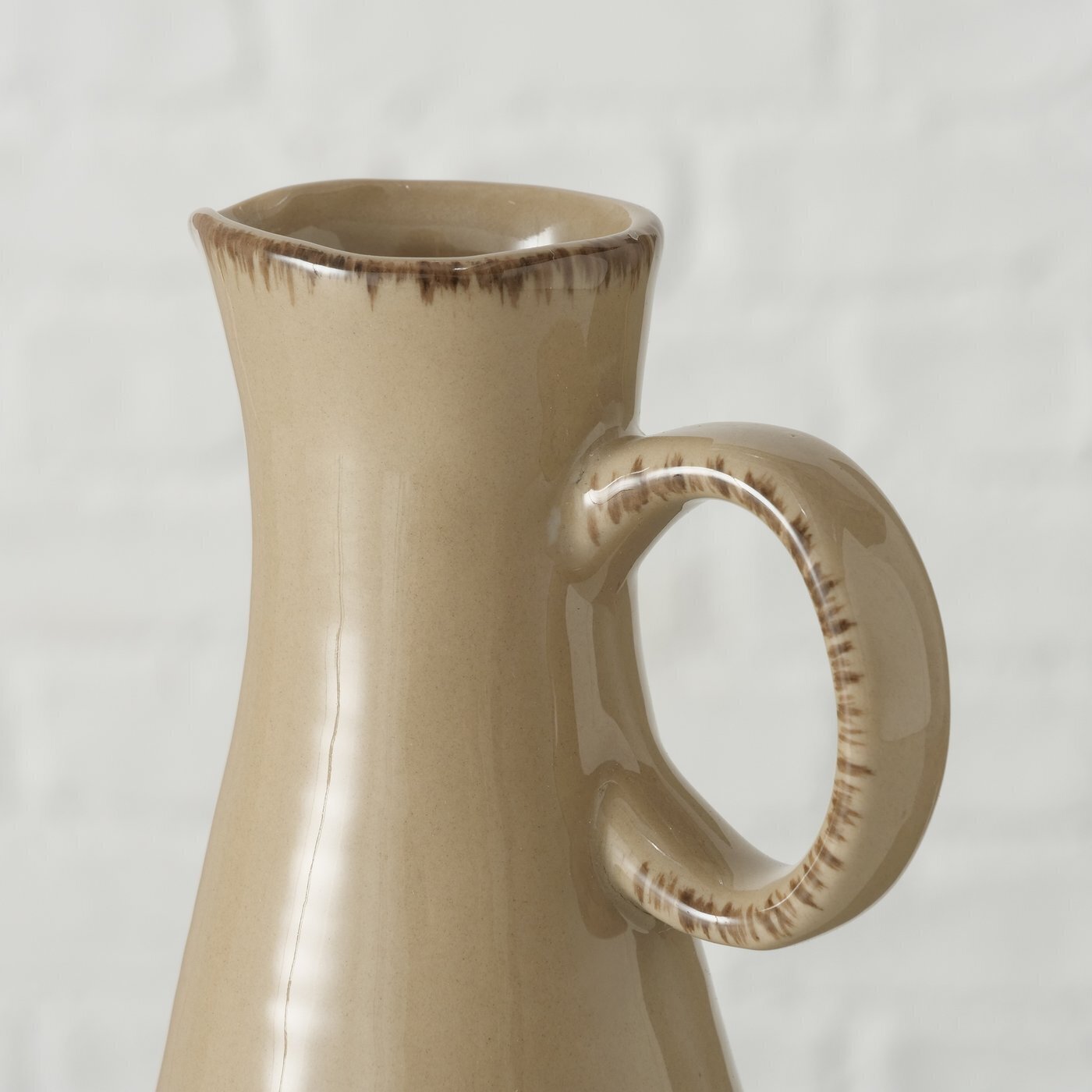 Vase Botanico mit Henkel 2er Set, taupe 