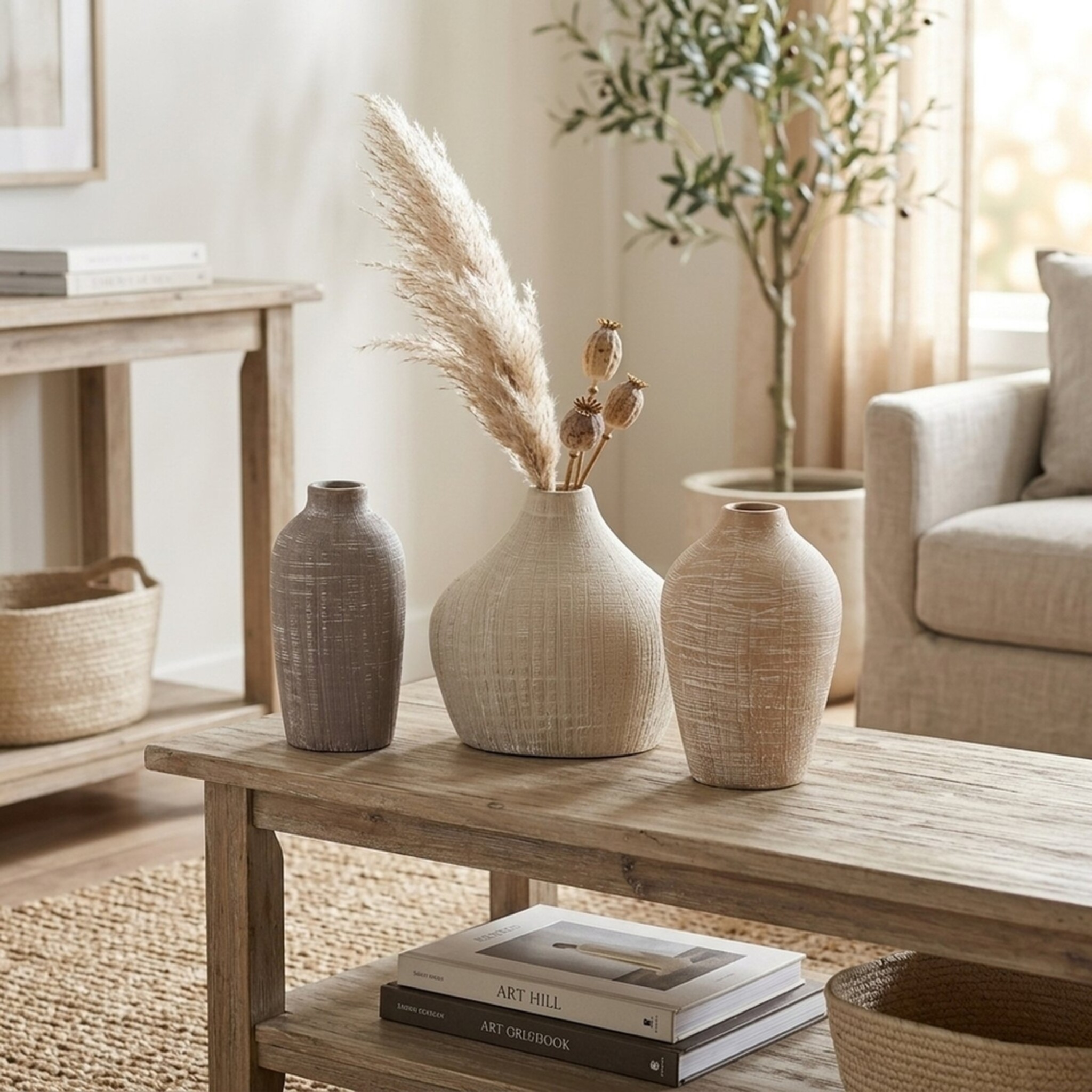Boltze Vase Brisby 3er-Set, braun 