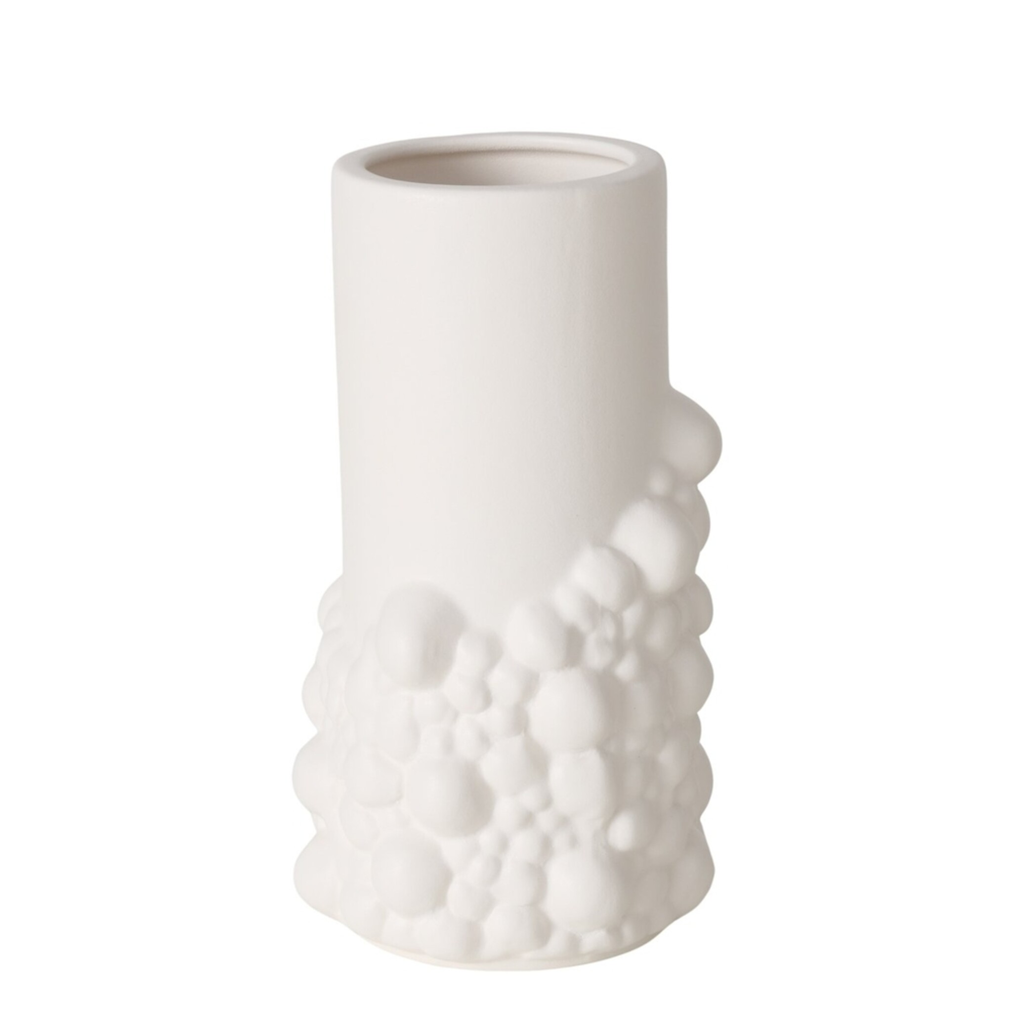 Vase Bule aus Steingut, weiss 20,3 cm, Ø 11 cm