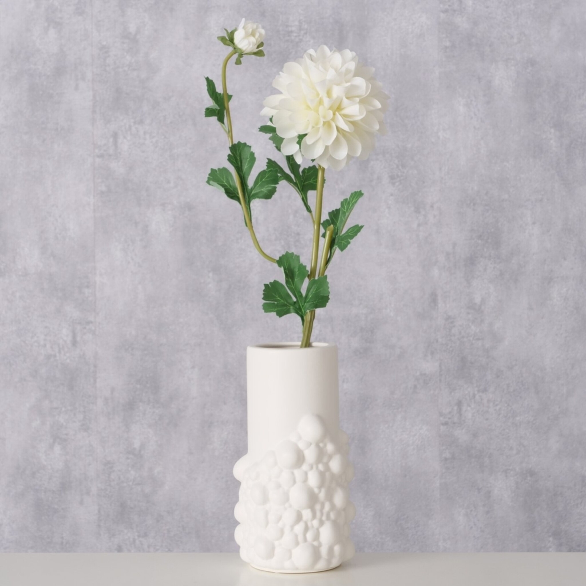 Vase Bule aus Steingut, weiss 20,3 cm, Ø 11 cm