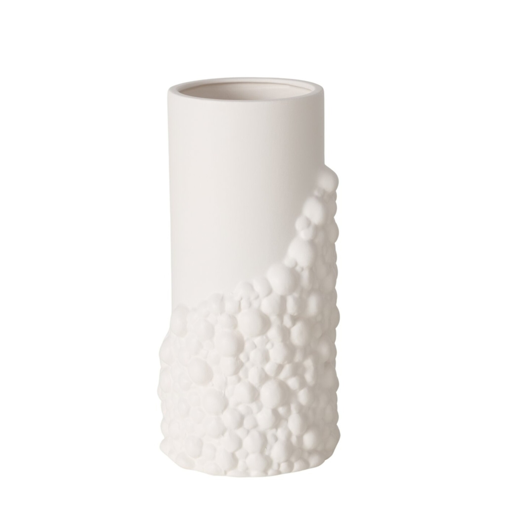 Vase Bule aus Steingut, weiss 30,5 cm, Ø 15,3 cm