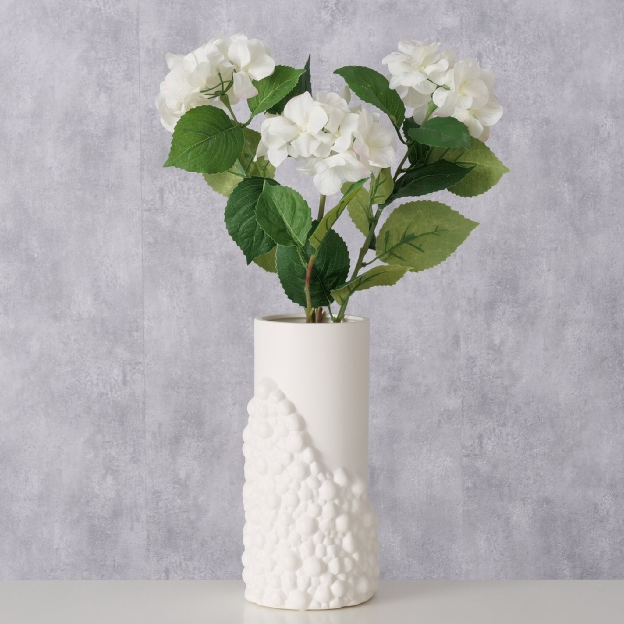 Vase Bule aus Steingut, weiss 30,5 cm, Ø 15,3 cm