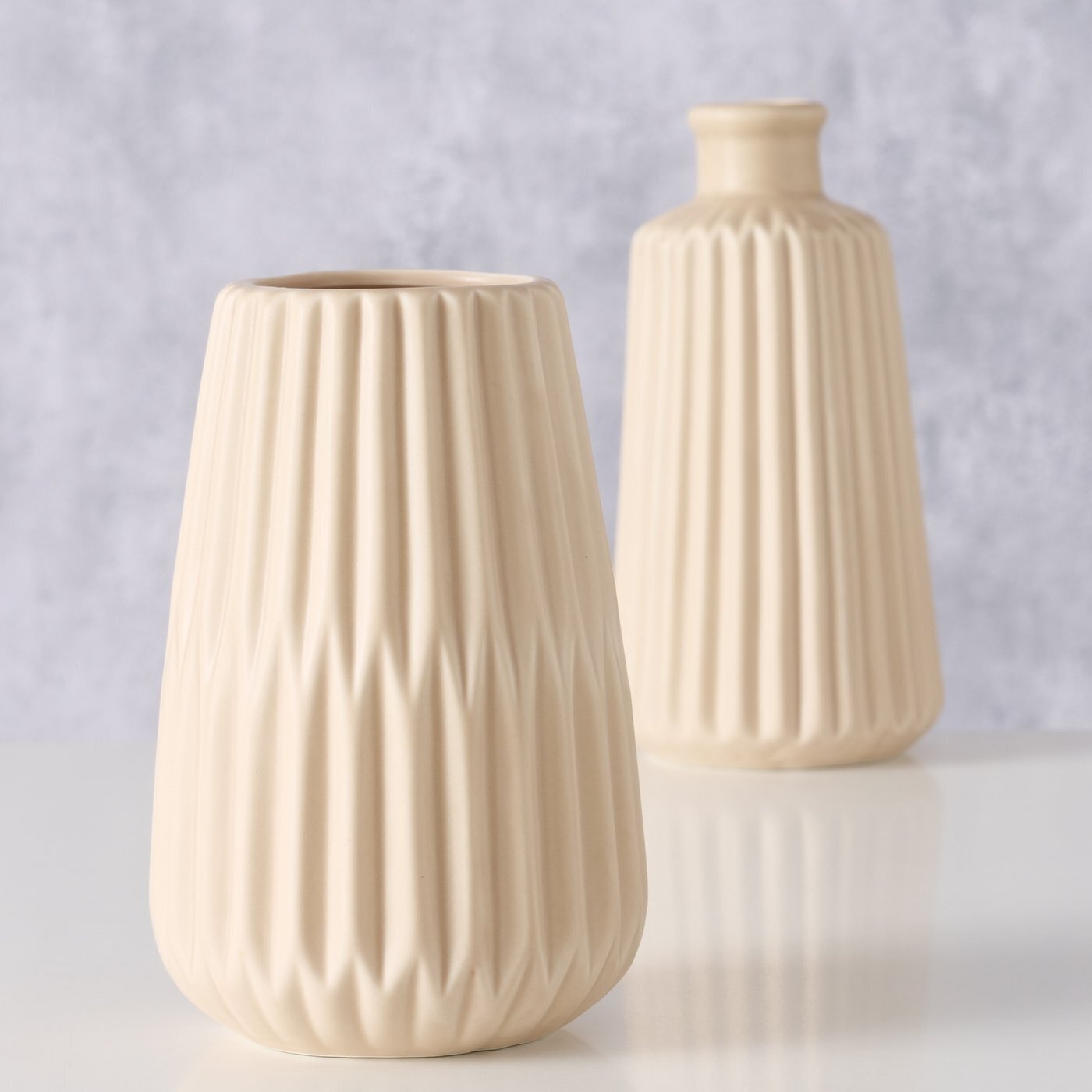 Vase Esko 2er-Set, beige