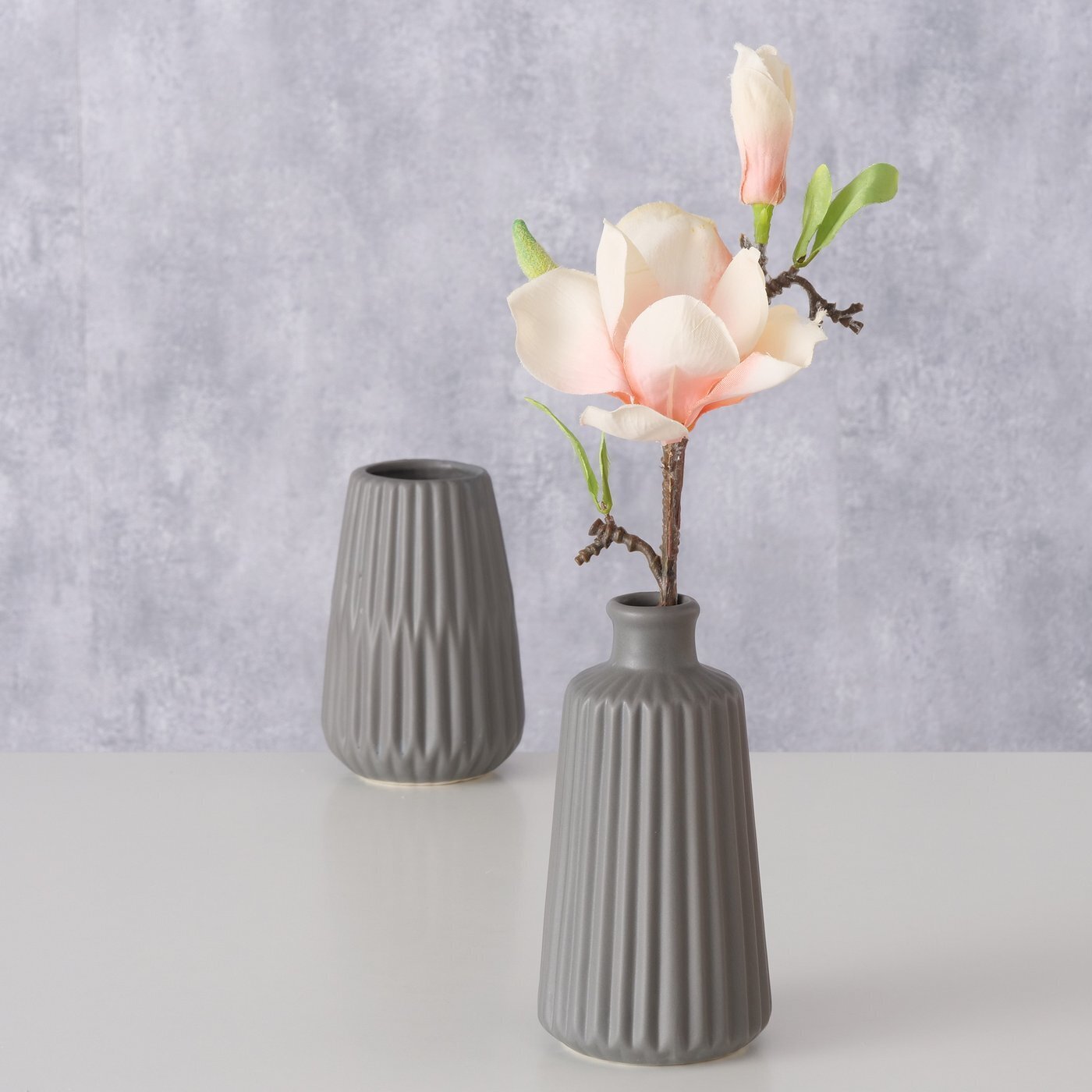 Vase Esko 2er-Set, grau