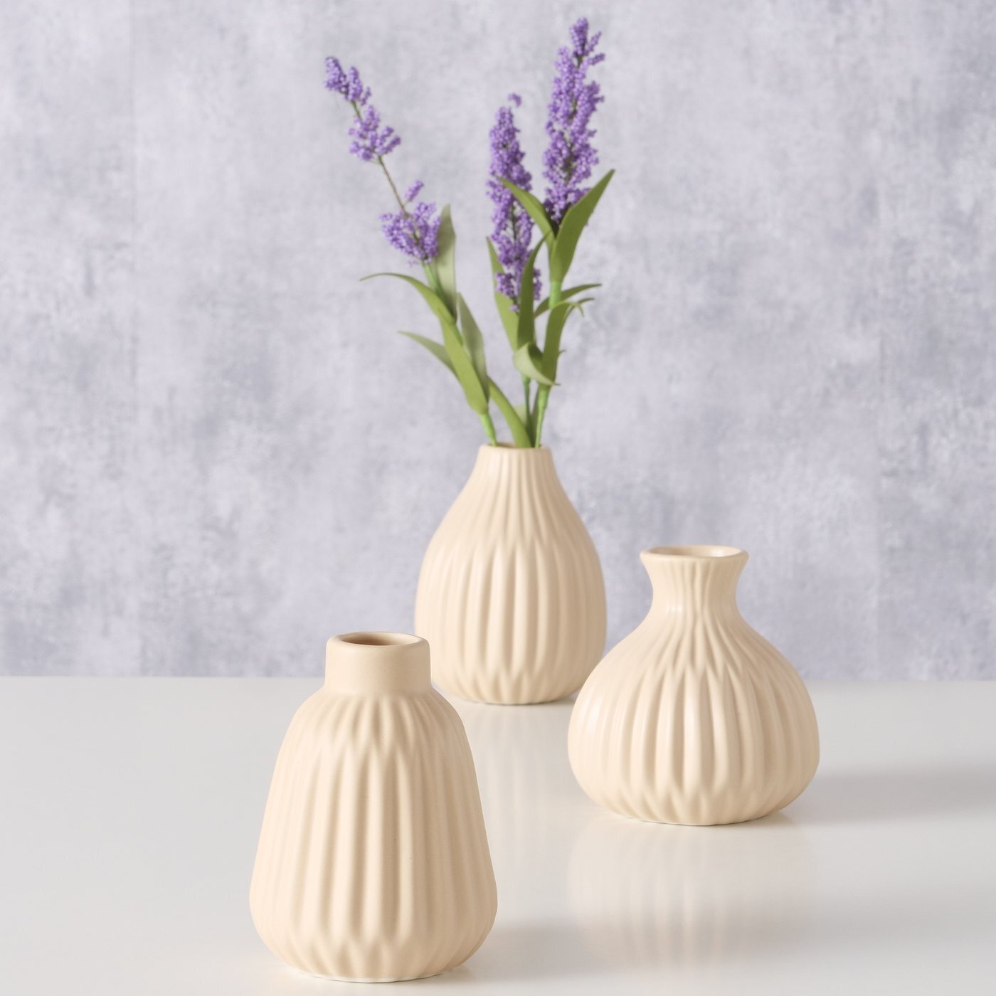 Vase Esko 3er-Set, beige 